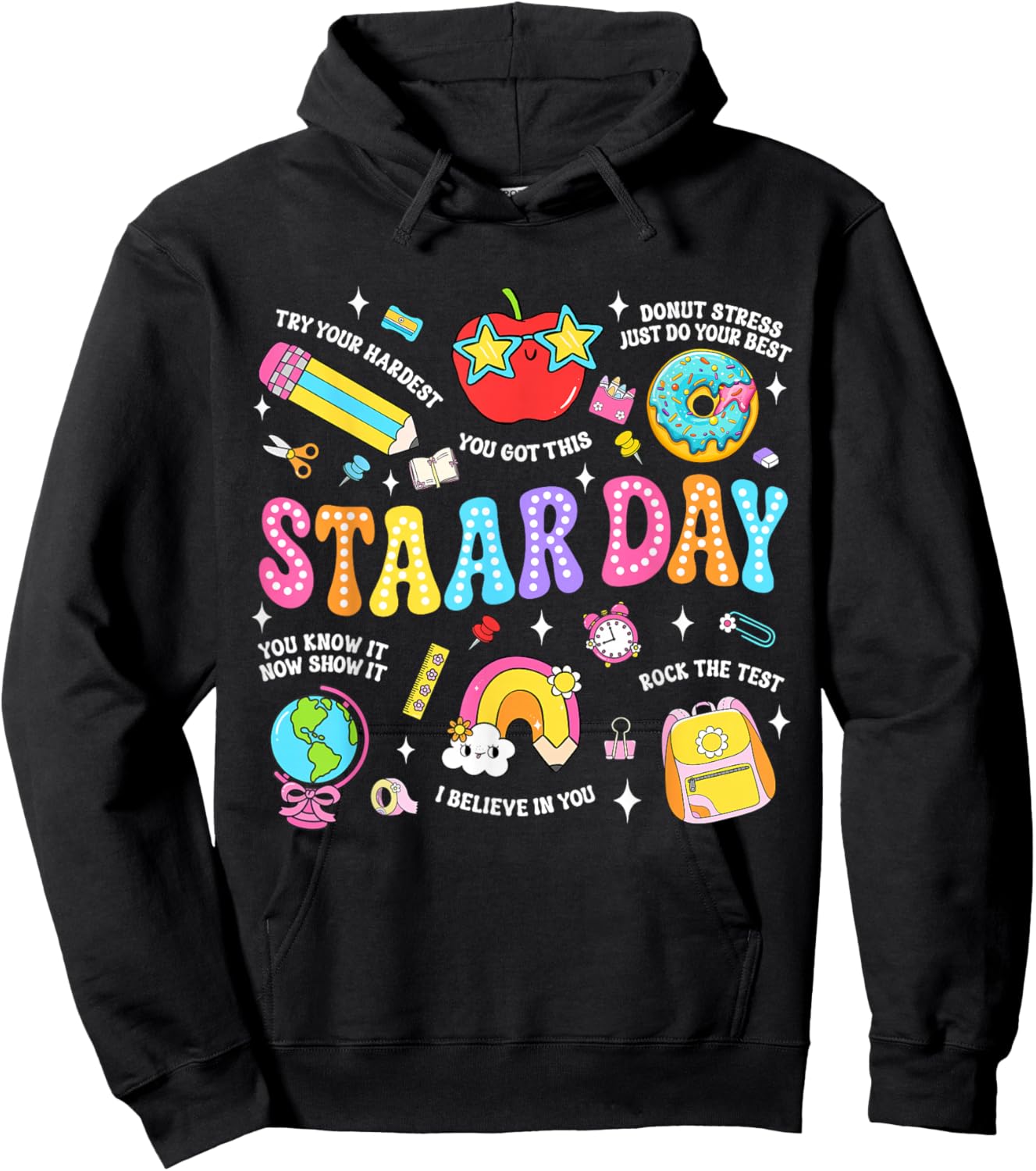 STAAR Day Test Teacher Student Positive Teacher School Squad Hoodie - Hoodie | Black