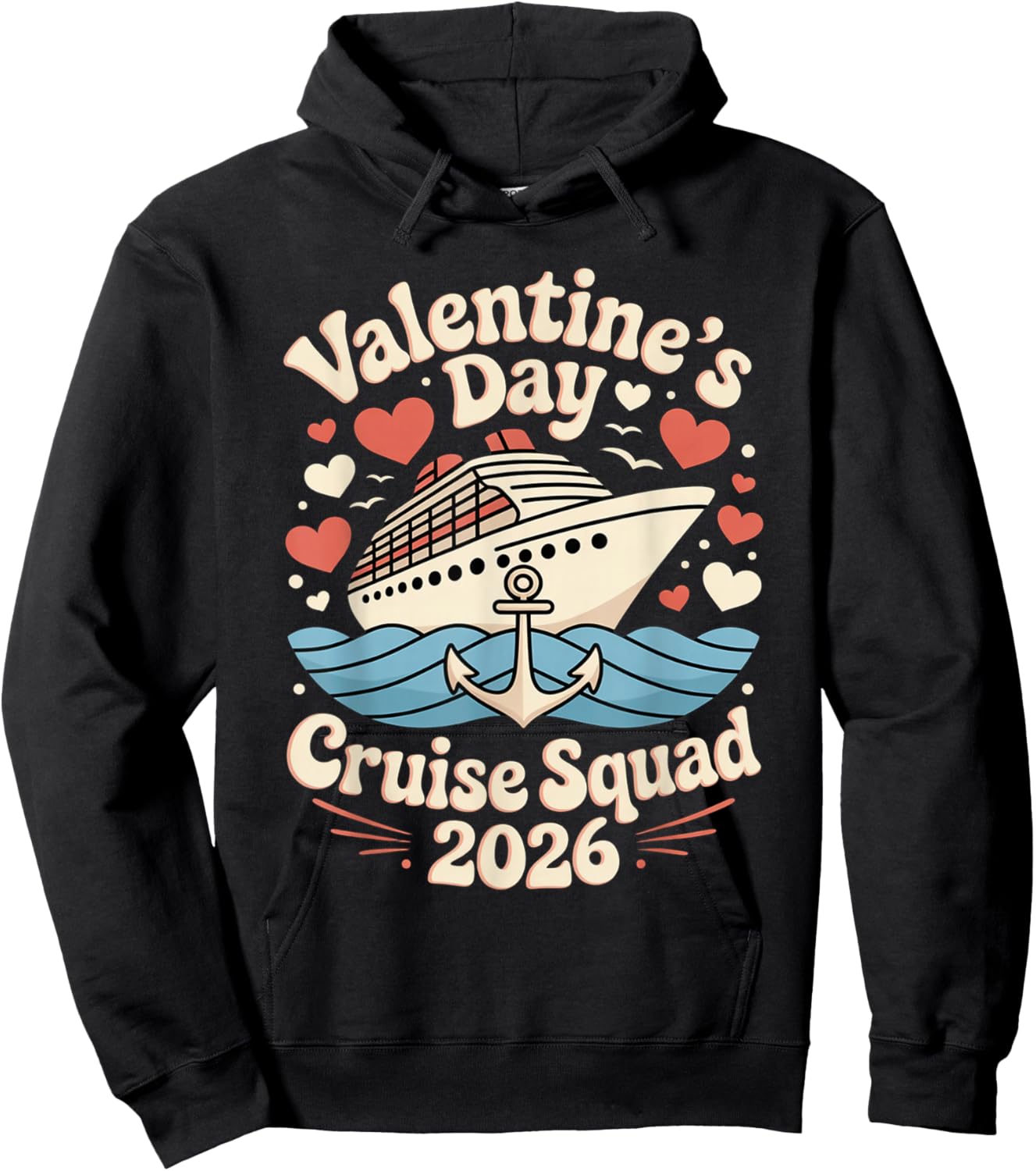 Cute Valentines Day Cruise 2026 Matching Cruise for Couples Hoodie - Hoodie | Black