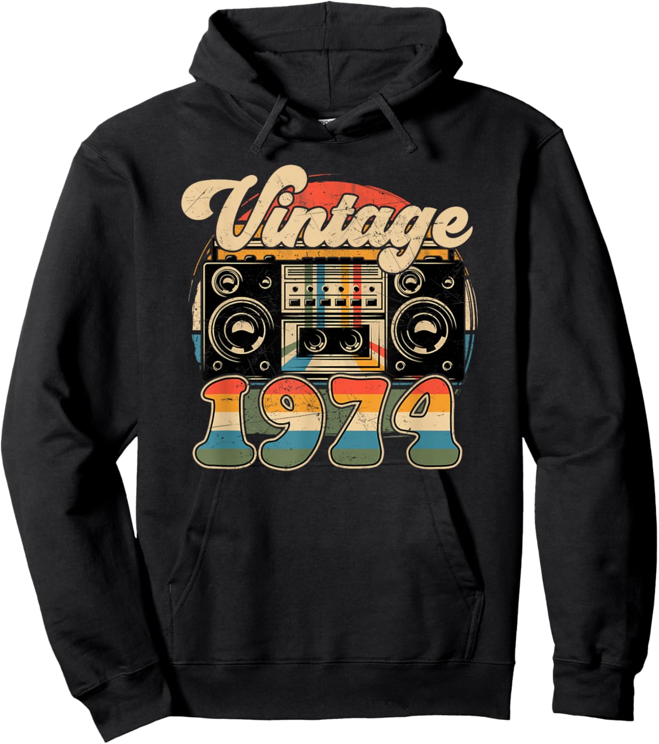52th Birthday Retro Vintage 1974 Men Women Hoodie - Hoodie | Black