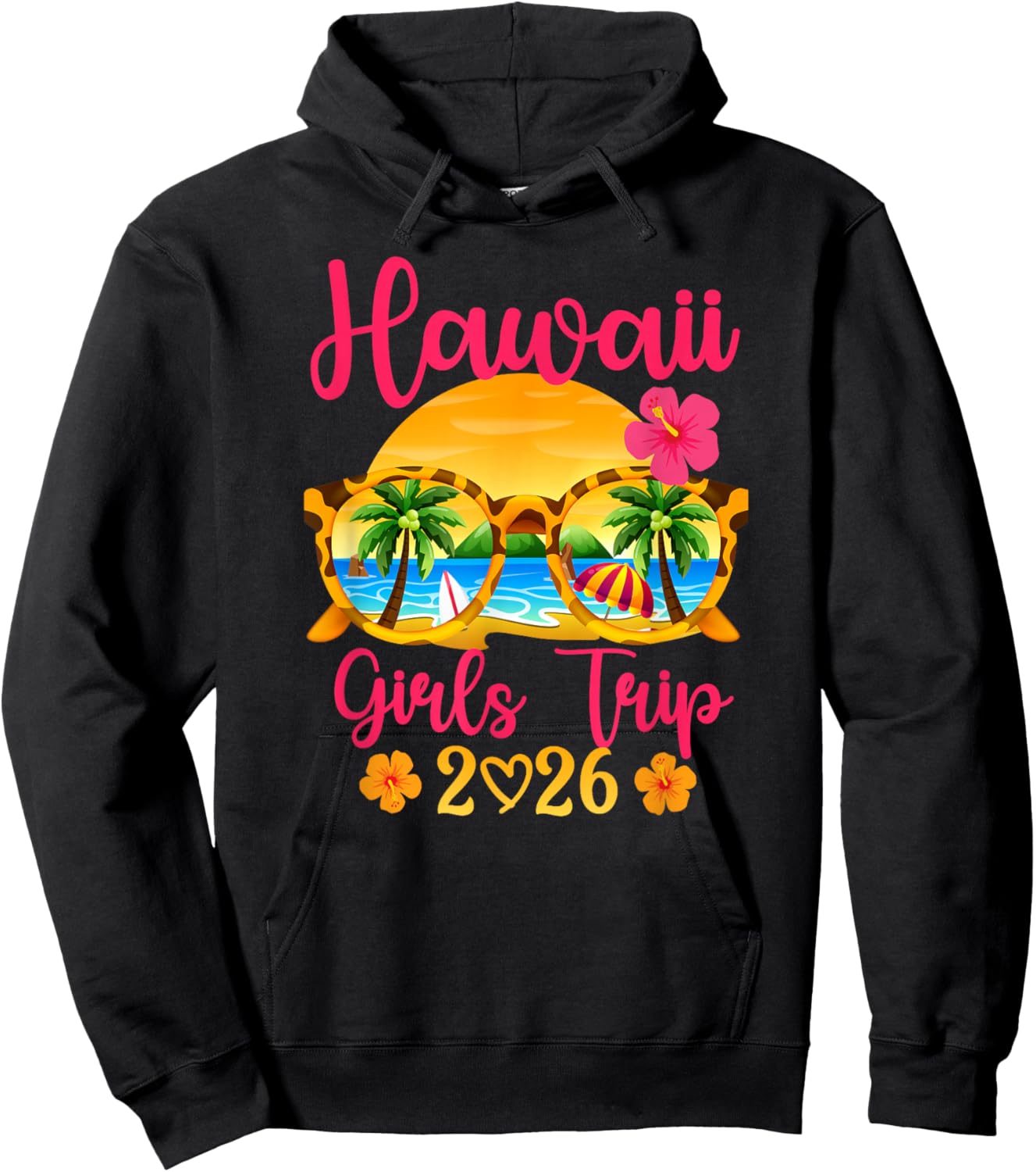 Hawaii Girls Trip 2026 Hawaii Girls Vacation Travel Hoodie - Hoodie | Black