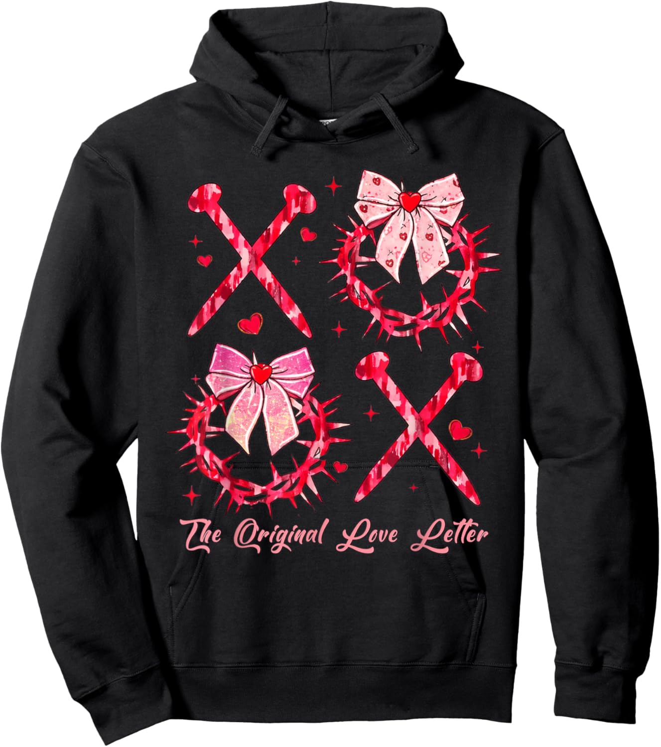 The Original Love Letters Valentine XOXO Heart Hoodie - Hoodie | Black