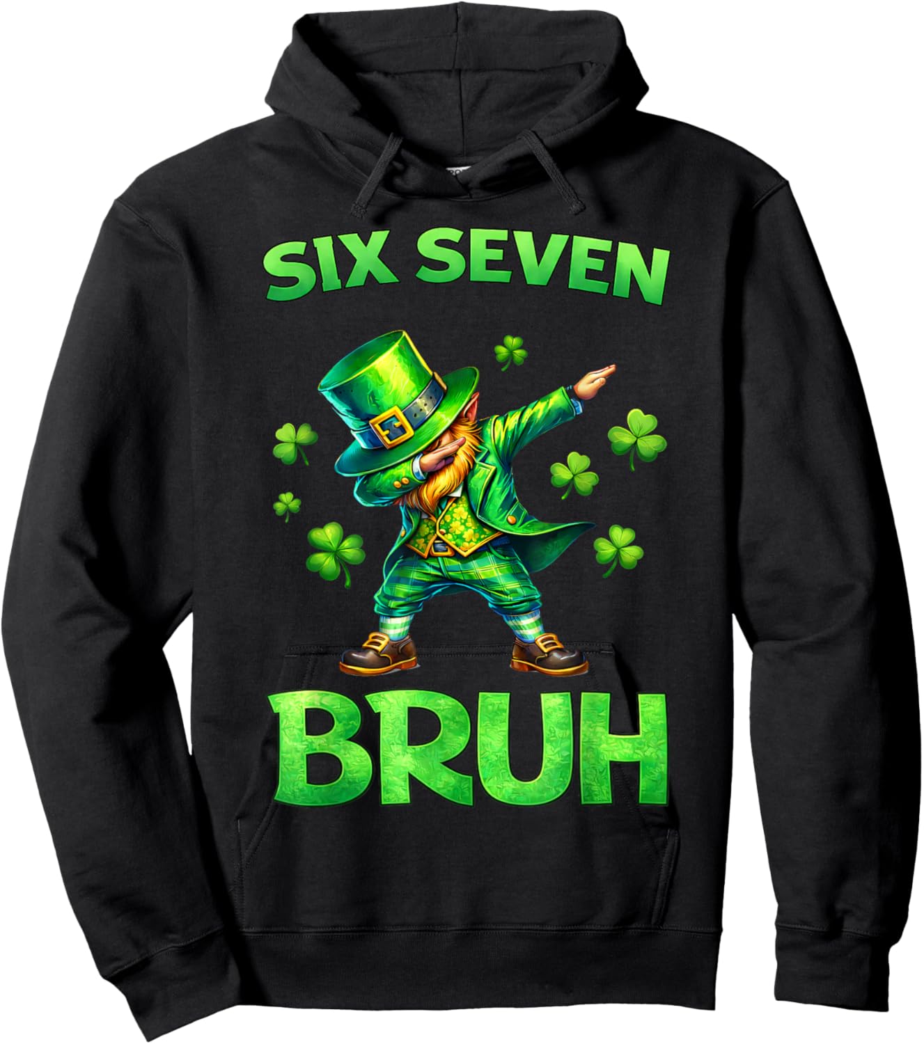 Kids st Patricks Day 67 Leprechaun Dab Six Seven Bruh Boys Hoodie - Hoodie | Black