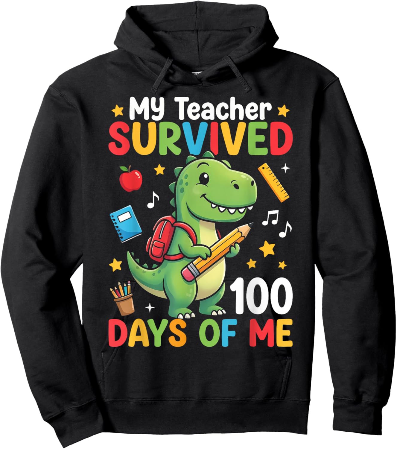 100th Day of School My Teacher Survived 100 Days of Me Boys Hoodie - Hoodie | Black