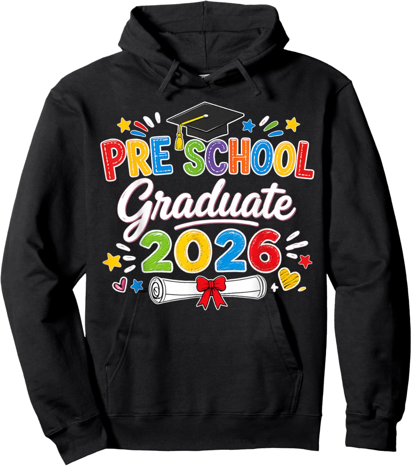 Preschool Graduate 2026 Pre K Grad Funny School Graduation Hoodie - Hoodie | Black