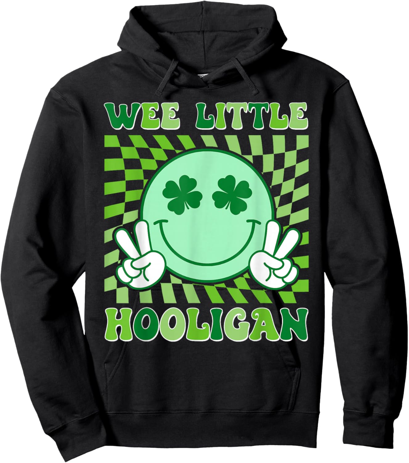 Wee Little Hooligan Funny St Patrick's Day Kids Boys Girls Hoodie - Hoodie | Black