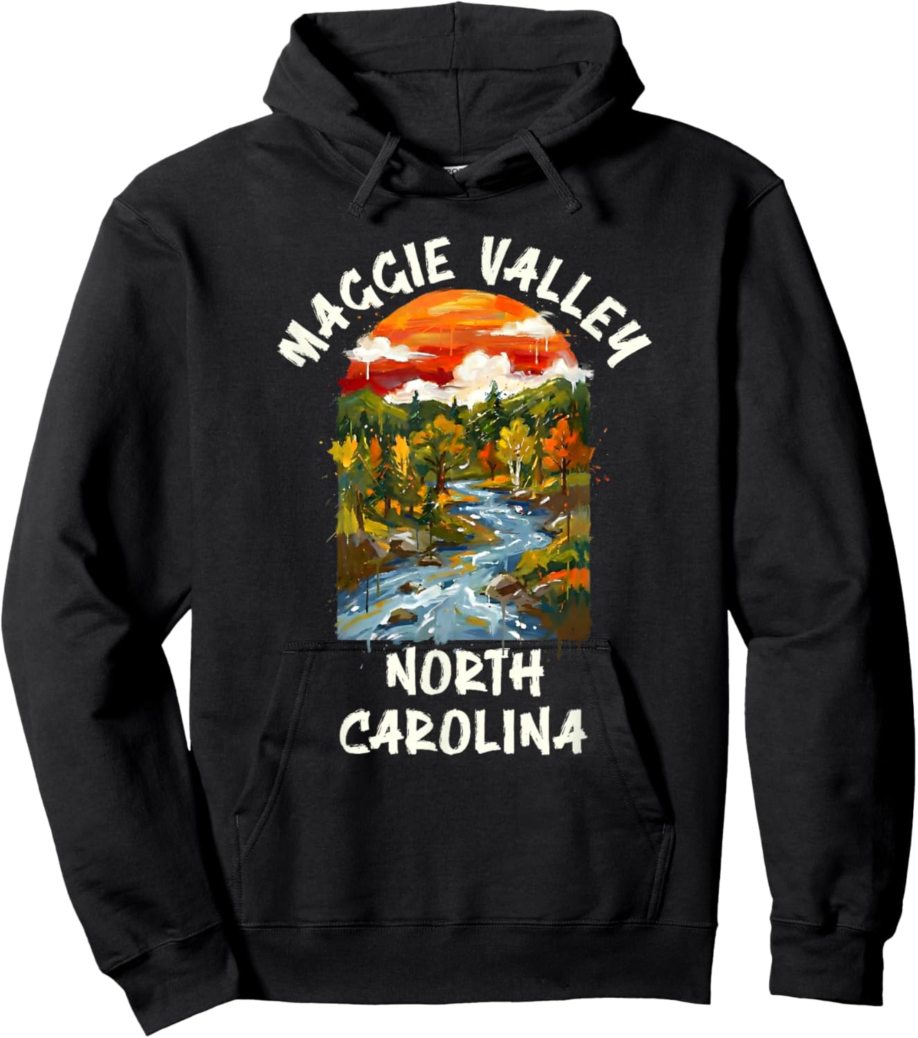 Maggie Valley North Carolina Mountains Vacation Road Trip Hoodie - Hoodie | Black