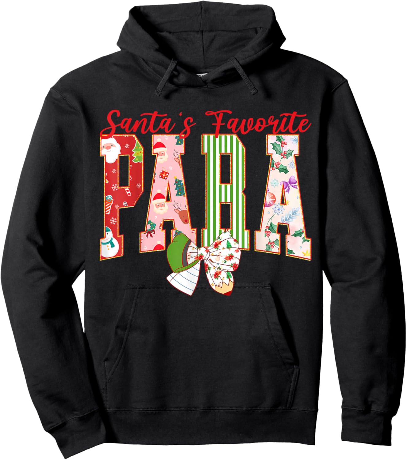 Cute Santas Favorite para Christmas Paraprofessional Teacher Hoodie - Hoodie | Black
