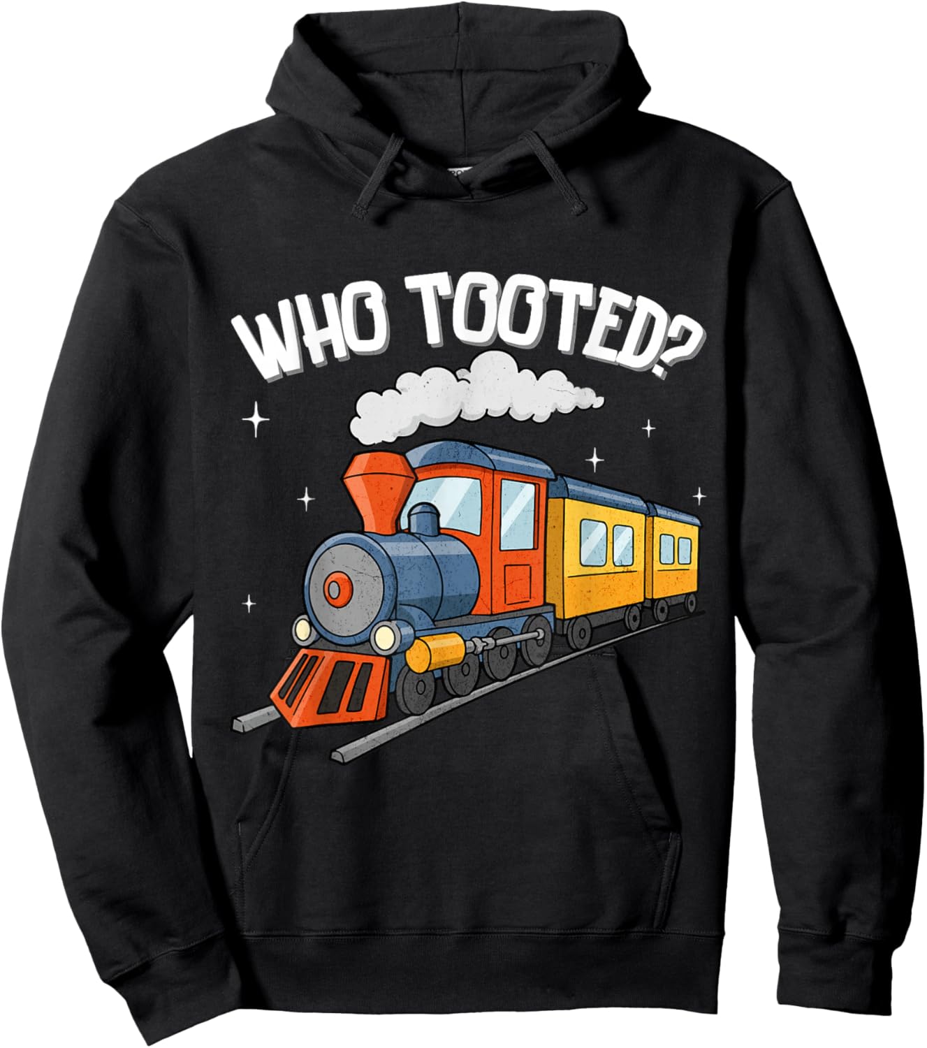 Who Tooted Funny Locomotive Train Lover Toddler Boys Kids Hoodie - Hoodie | Black