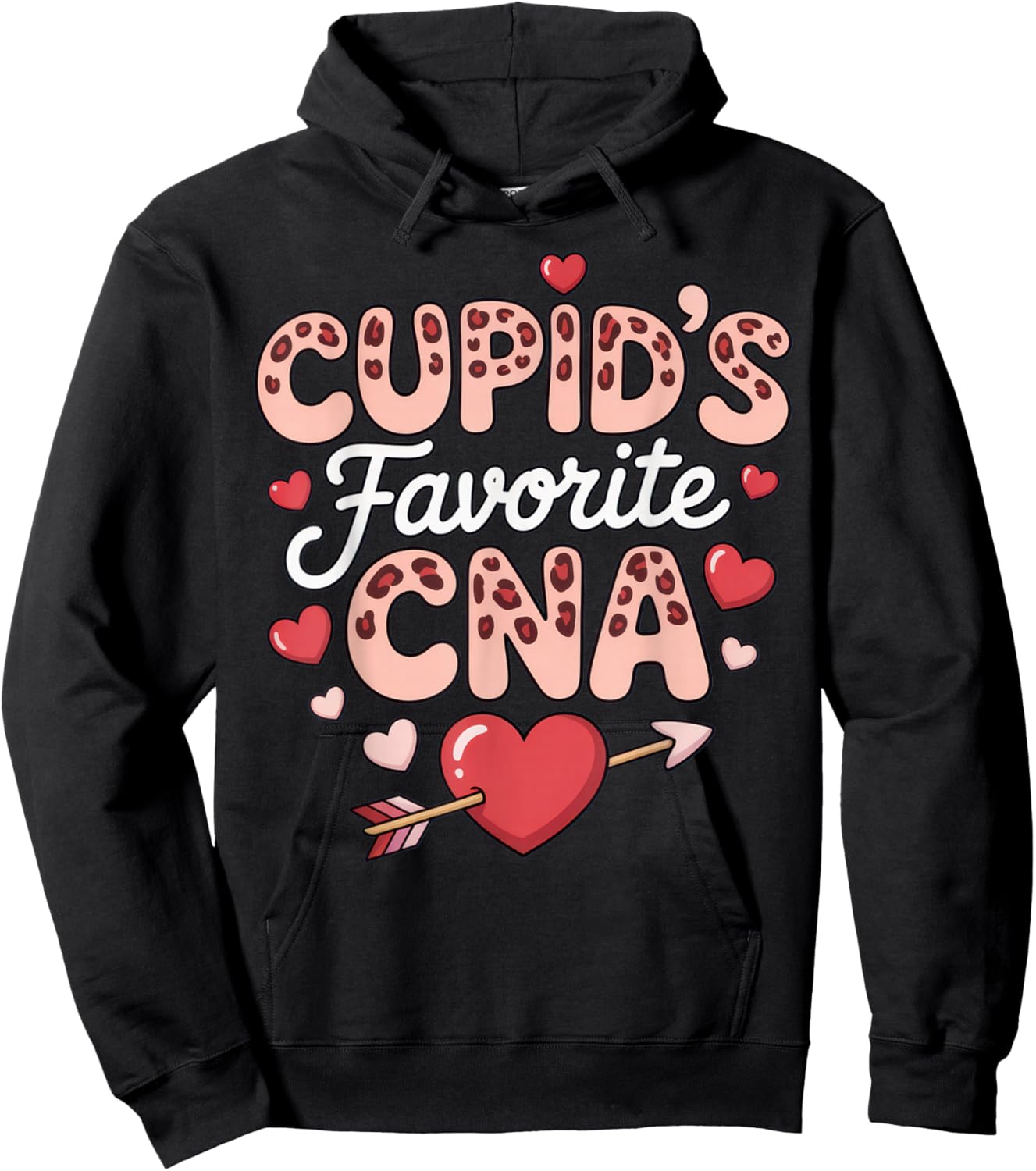 Cupid's Favorite CNA Funny Nurse Valentine's Day Humor Hoodie - Hoodie | Black