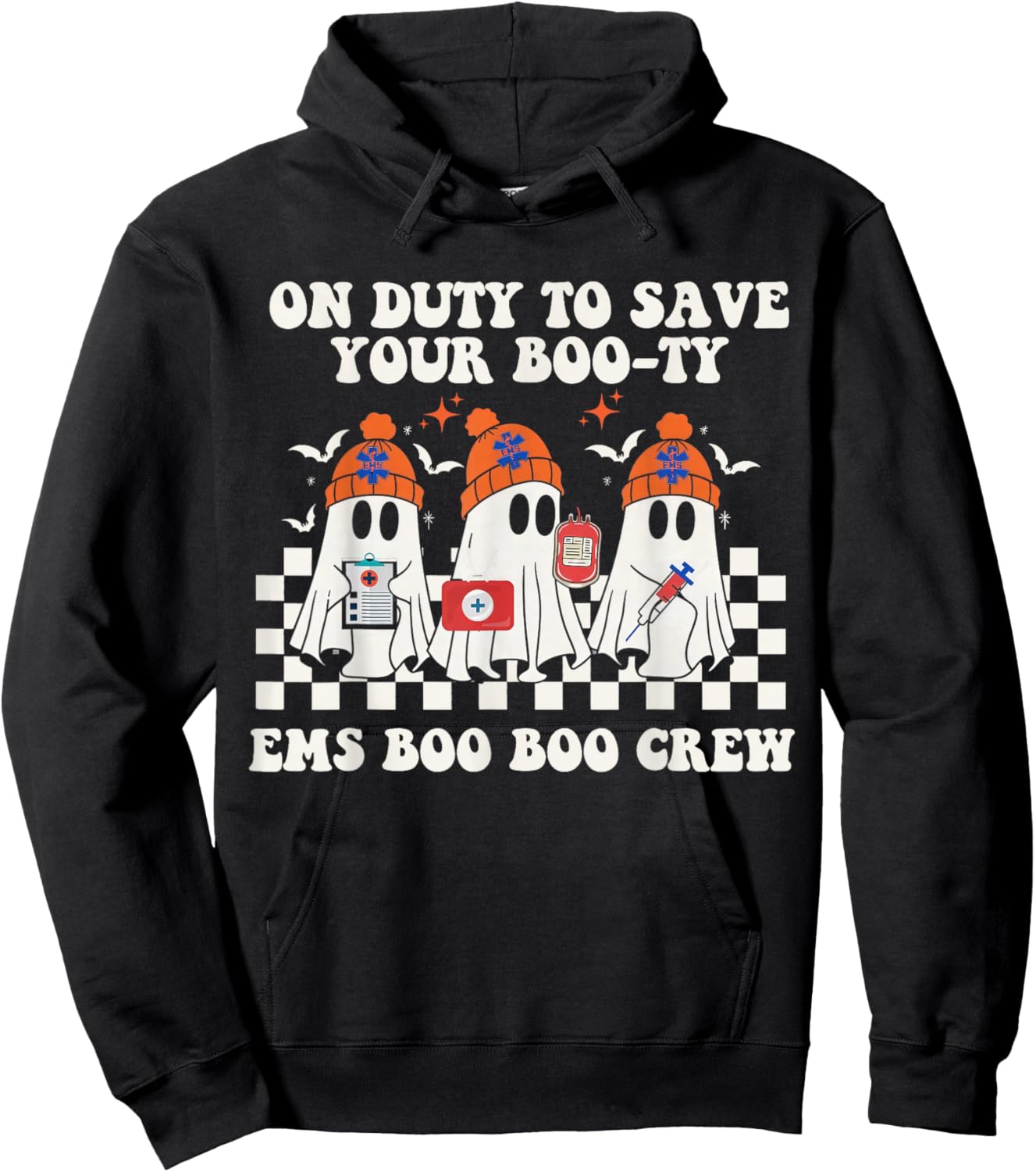 On Duty to Save Your Boo-Ty EMS Boo Boo Crew Nurse Halloween Hoodie - Hoodie | Black