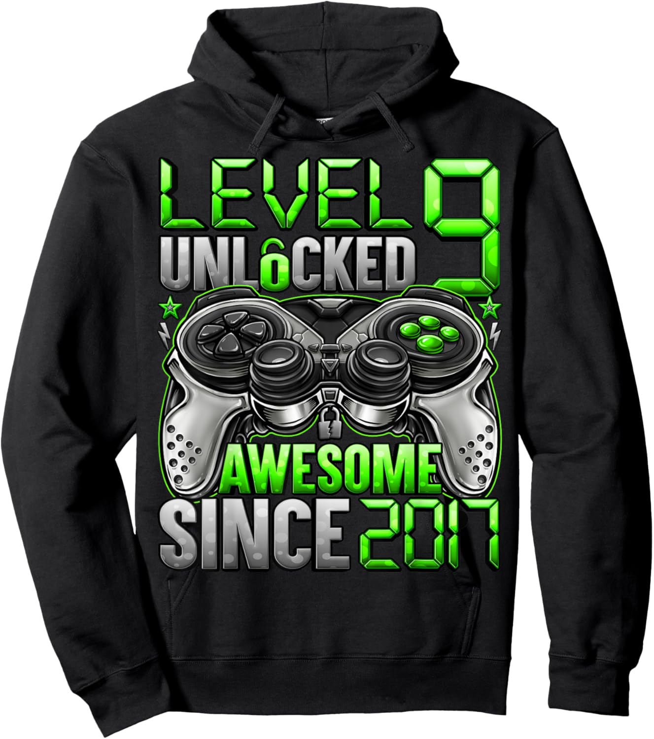 Level 9 Unlocked 9 Year Old Gifts for Boys 9th Birthday Boy Hoodie - Hoodie | Black