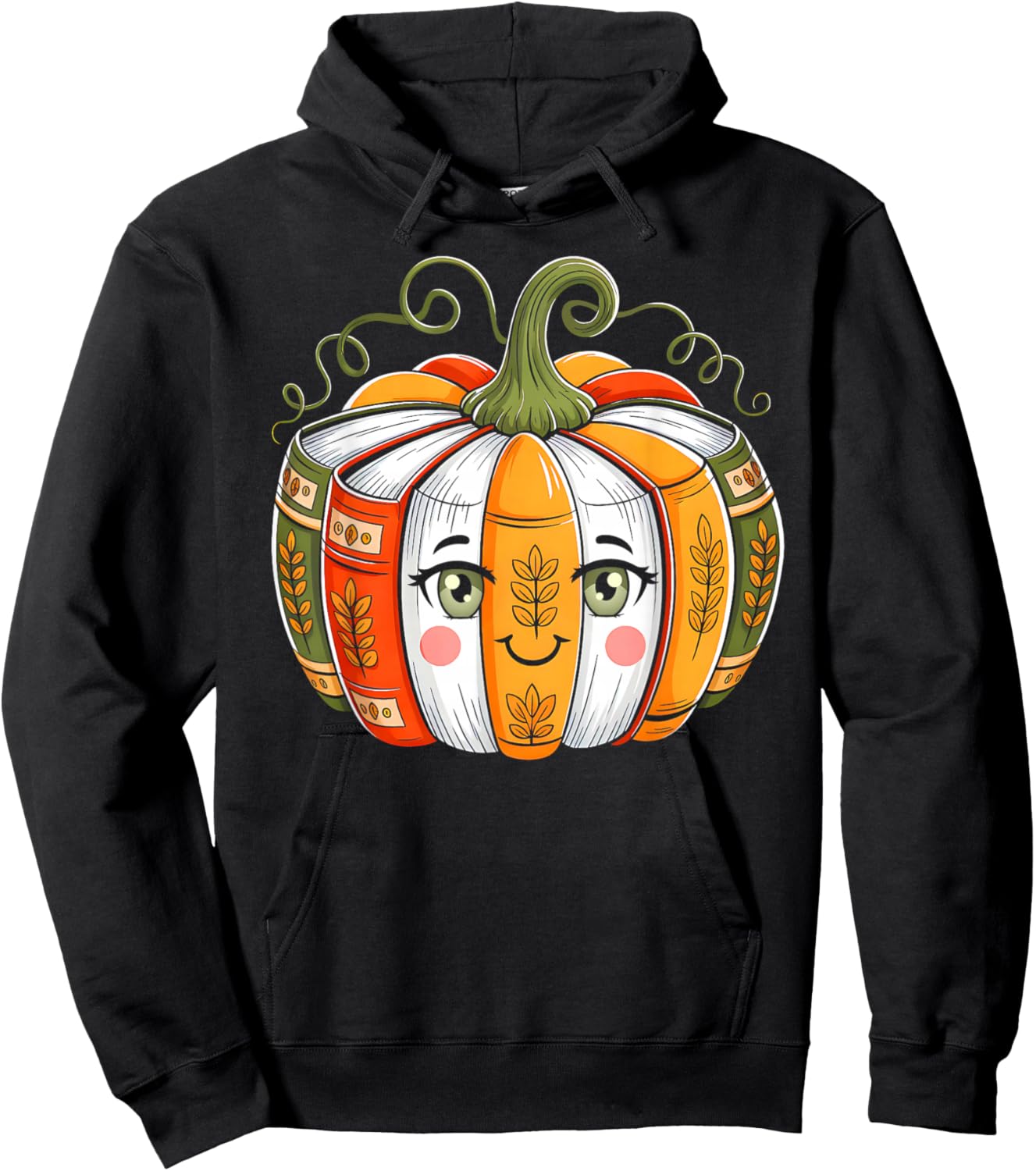 Fall Book Pumpkin Teacher Halloween Librarian Book Lovers Hoodie - Hoodie | Black