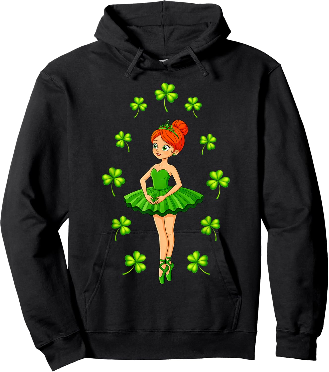 Cute Ballerinas Ballet Dancers St. Patrick's Day Girls Kids Hoodie - Hoodie | Black