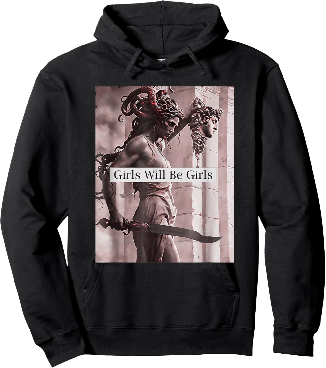 Girl Will Be Girls Medusa Feminist Women Hoodie - Hoodie | Black