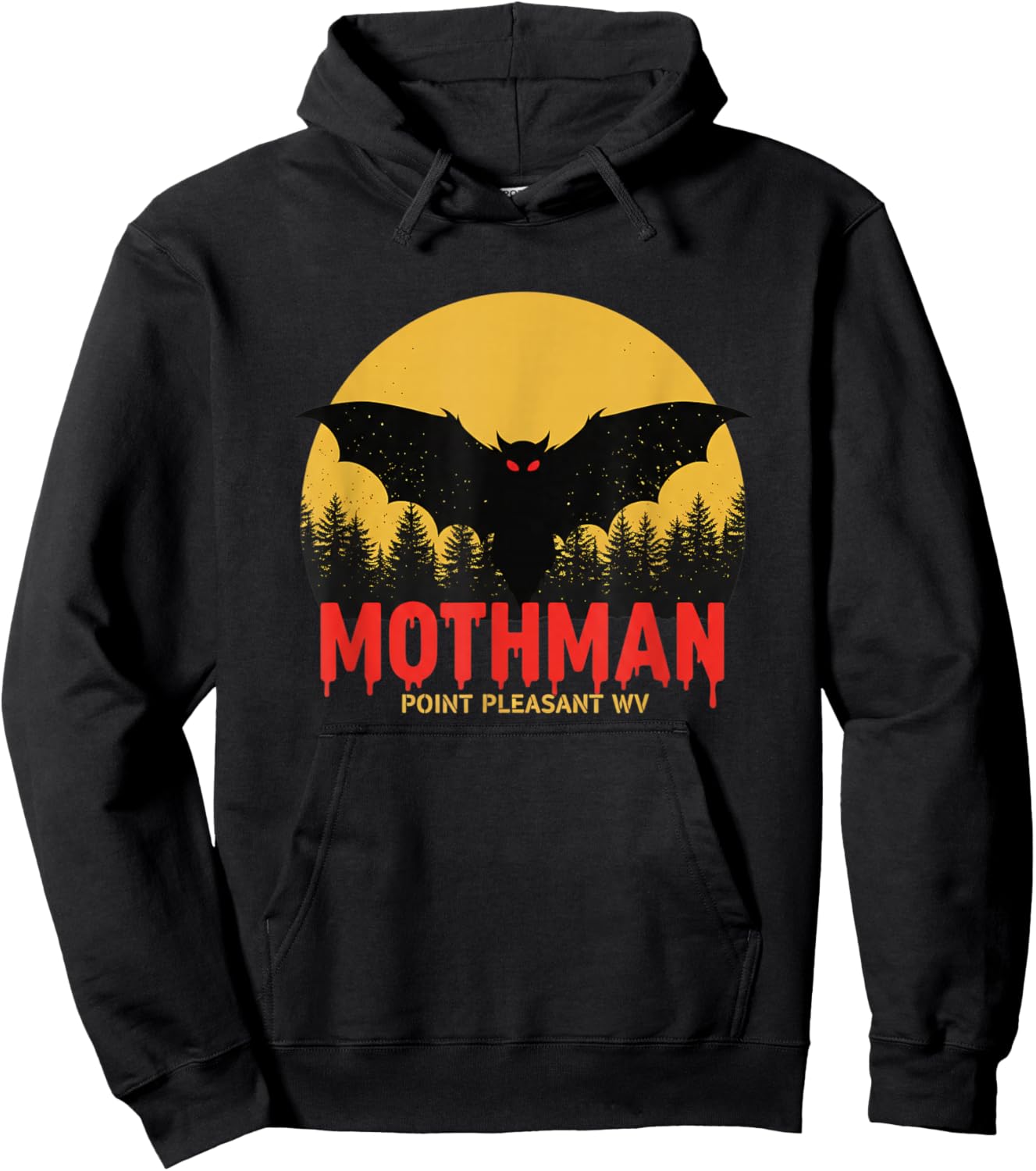 Halloween Mothman Point Pleasant WV Cryptid Design Hoodie - Hoodie | Black
