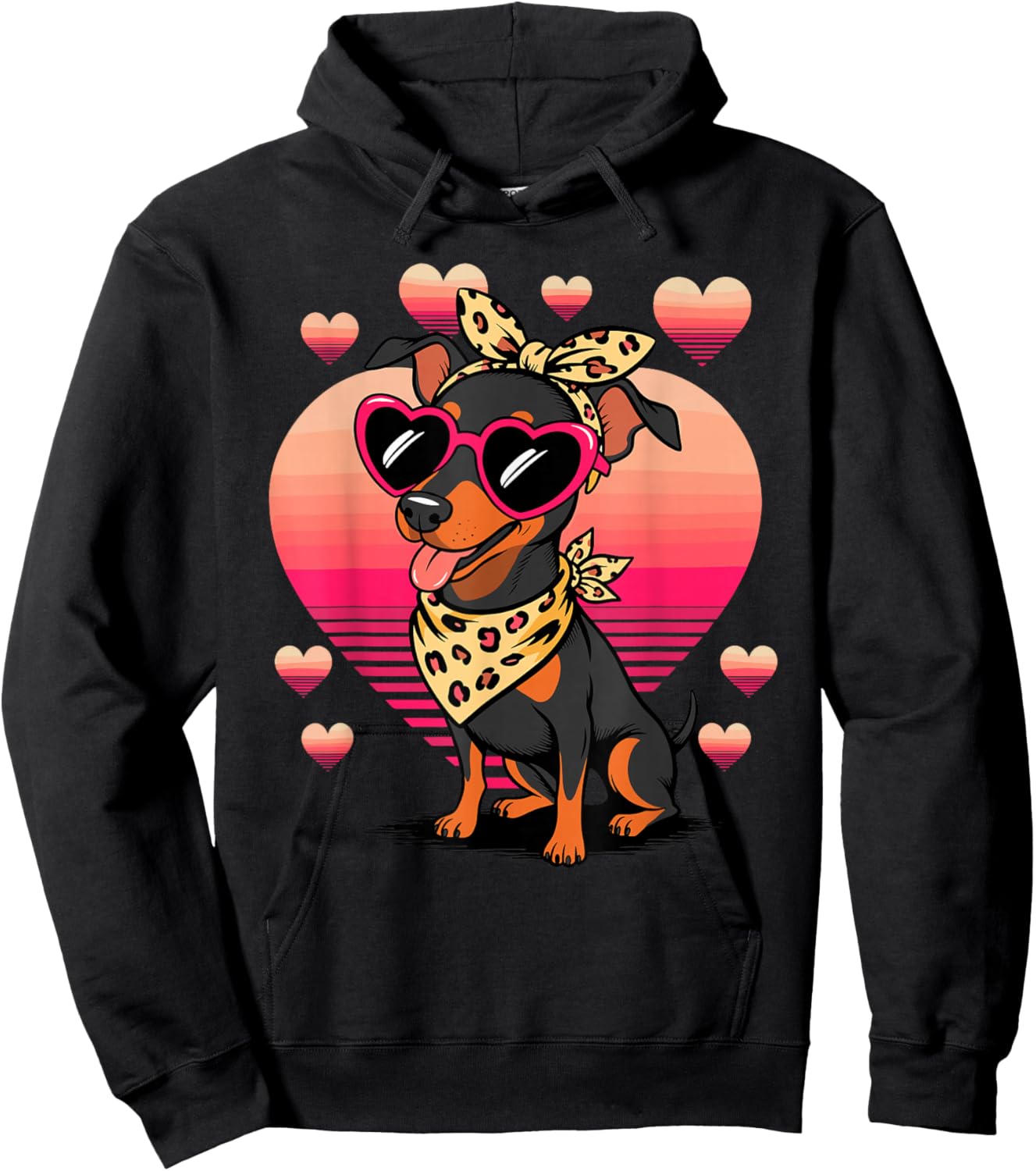Miniature Pinscher Valentines Day Hoodie - Hoodie | Black