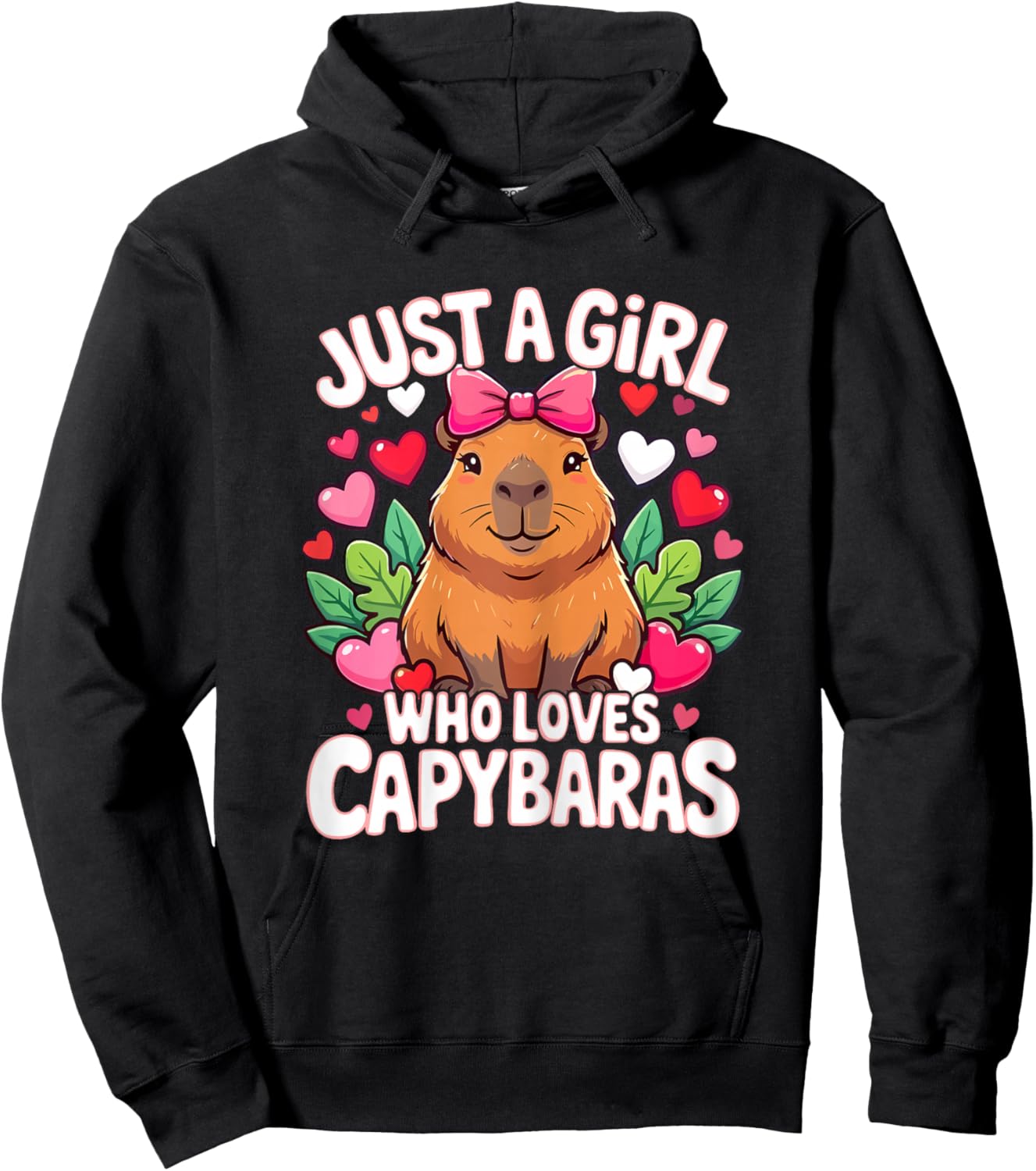 Capybara Cute Just a Girl who Loves Capybaras Hoodie - Hoodie | Black