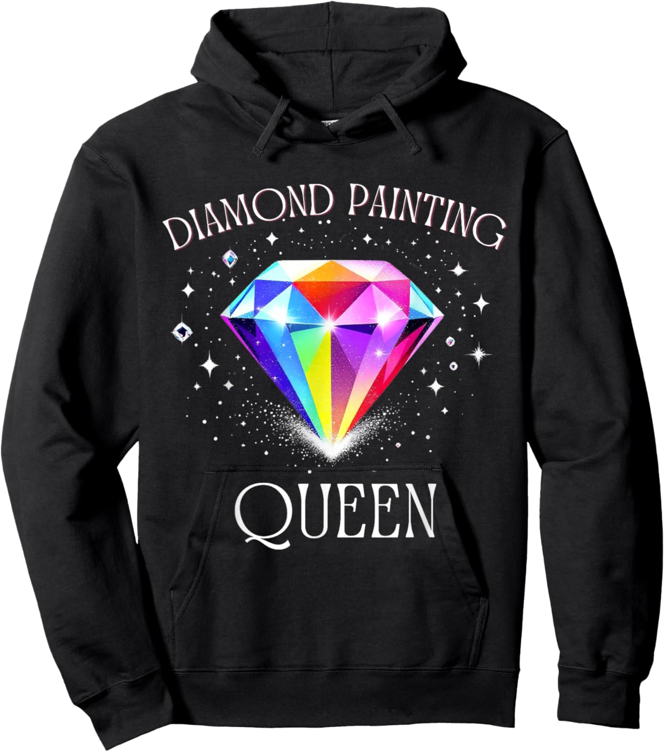 Diamond Painting Queen – Colorful Art Design for Craft Hoodie - Hoodie | Black