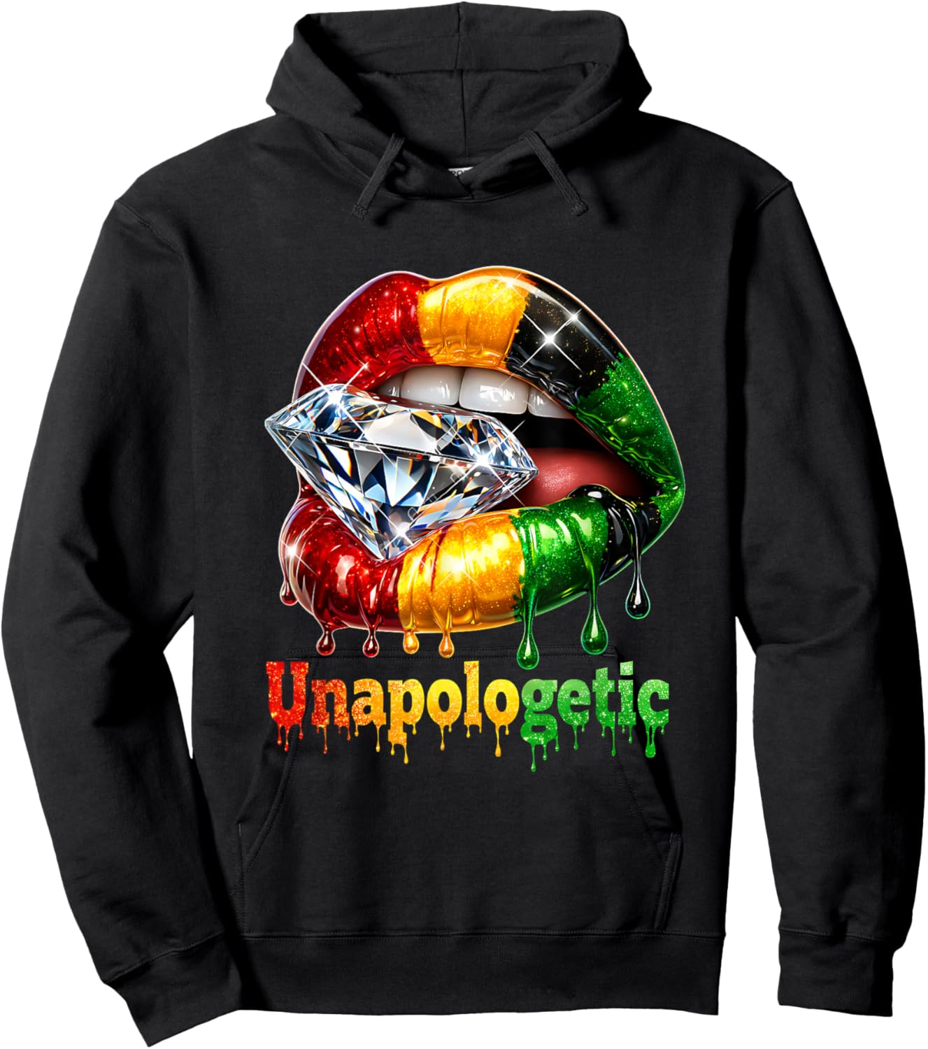 Tribal Lips Black Woman Pride Strong Melanin Queen Hoodie - Hoodie | Black