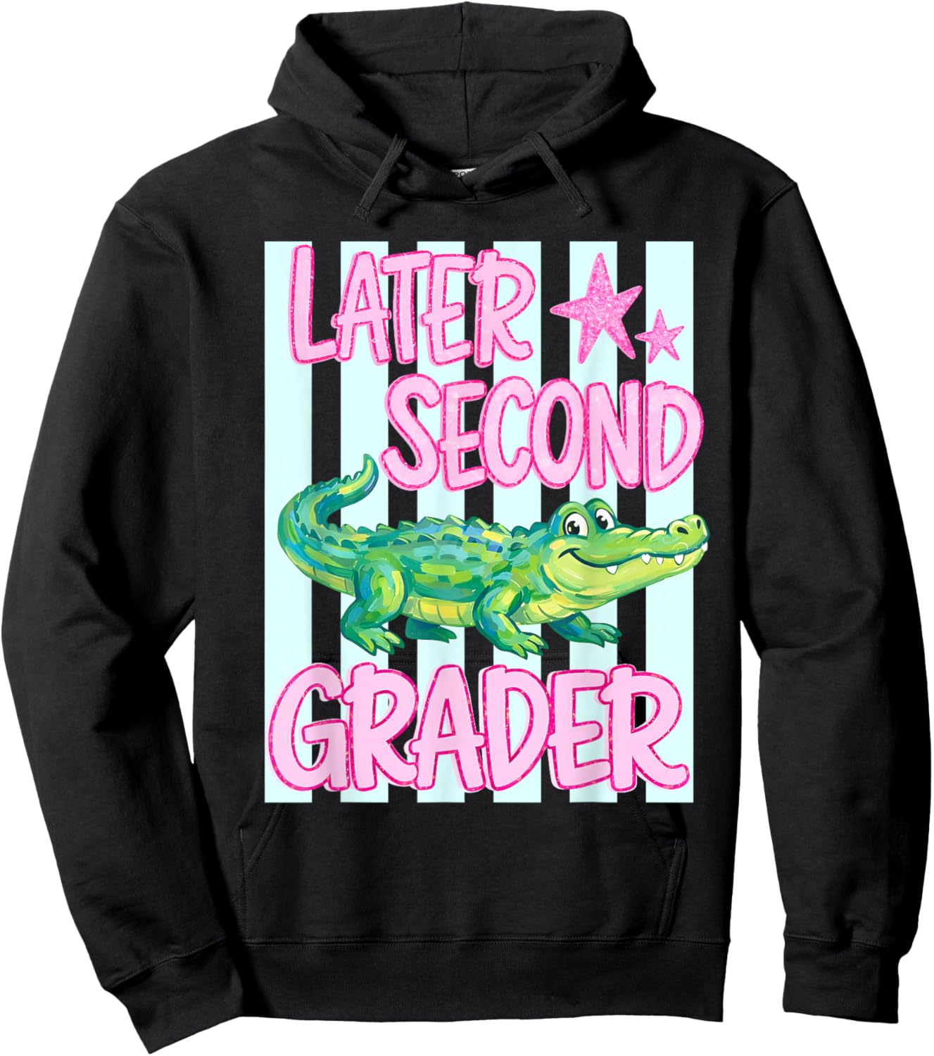 Later Second Grader Alligator Meme Happy Last Day of School Hoodie - Hoodie | Black