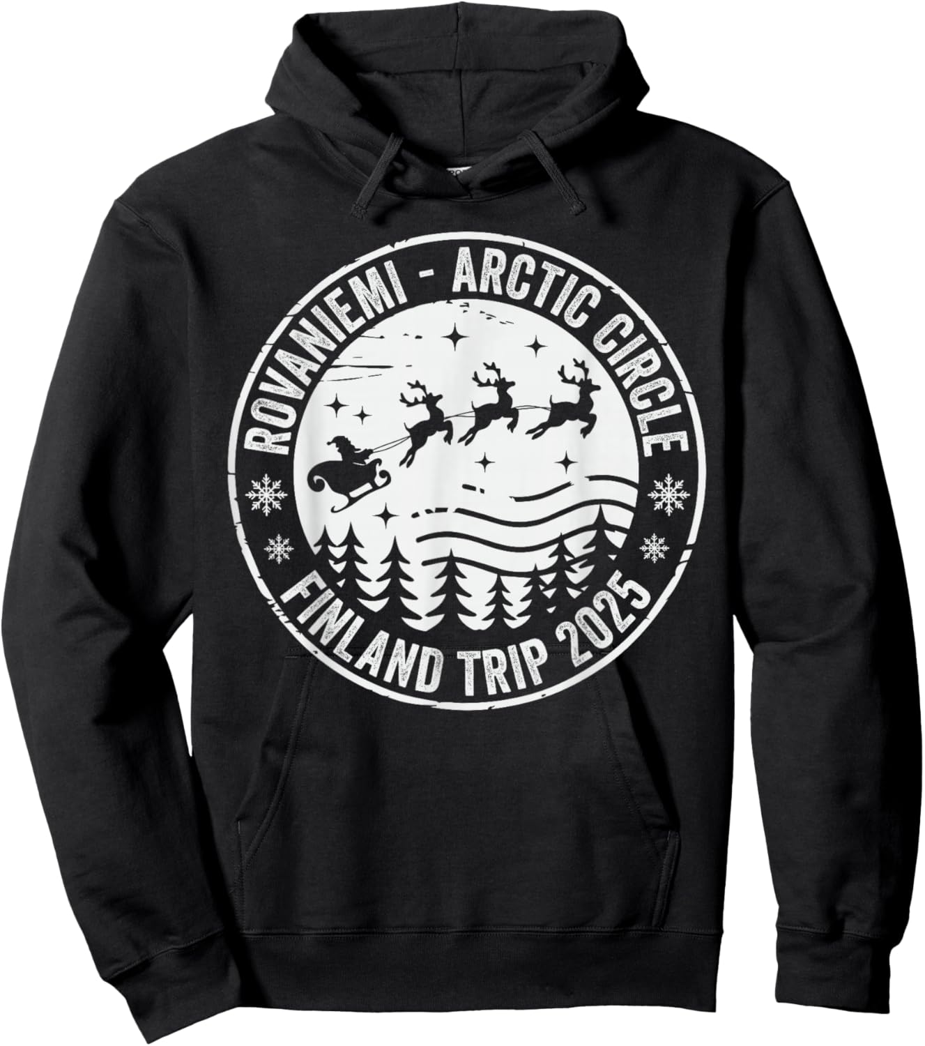 Rovaniemi Finland Trip 2025 Lapland Santa Claus Village Hoodie - Hoodie | Black
