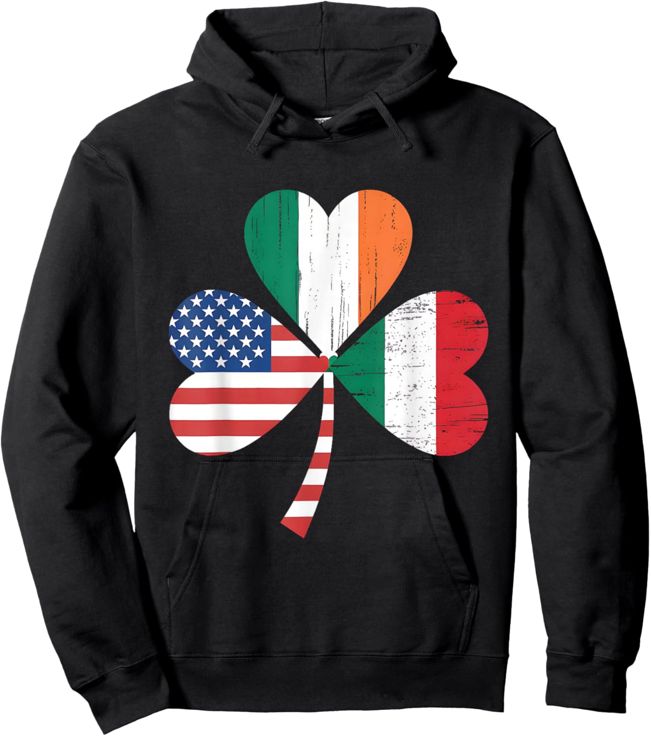 Irish Italian American Flag Ireland Italy USA Patrick's Day Hoodie - Hoodie | Black