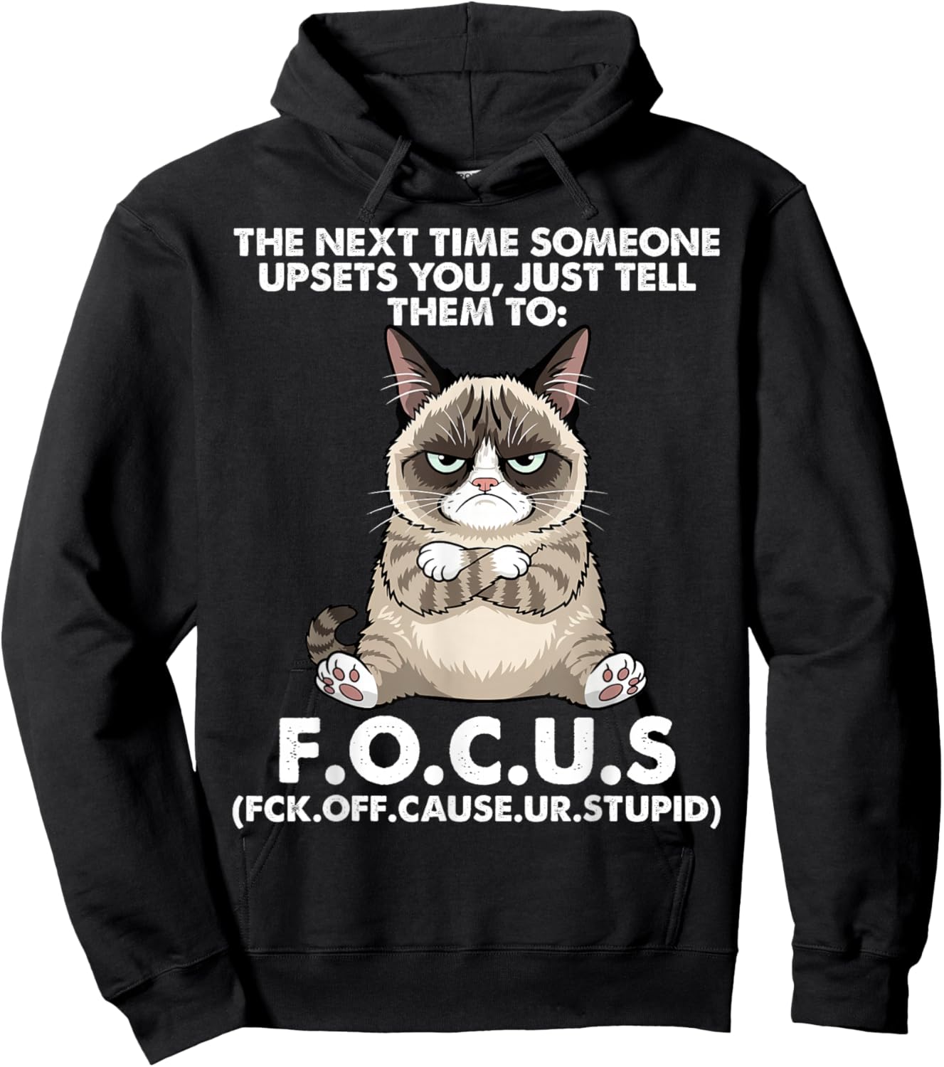 Cat The Next Time Someone Upsets You Just Tell Them to Focus Hoodie - Hoodie | Black