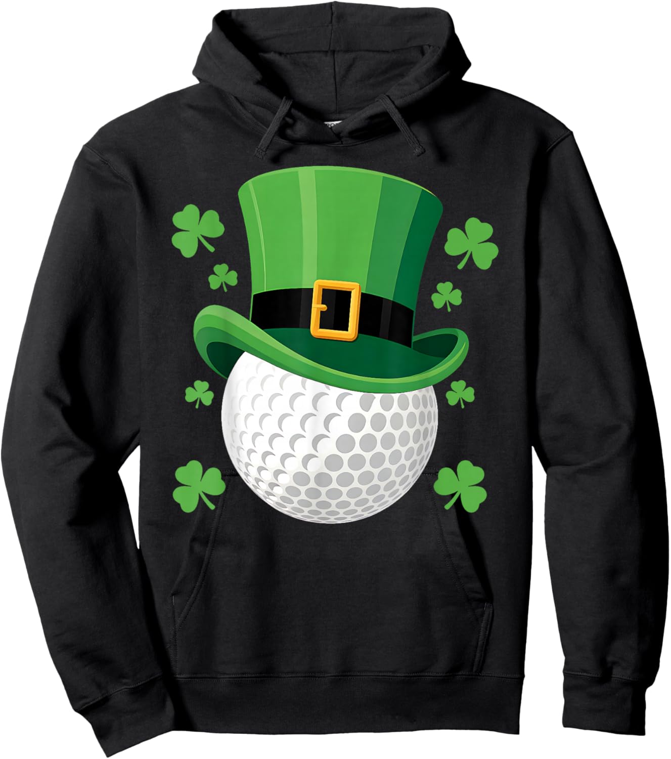 Golf St Patricks Day Shamrock Leprechaun Hat Golfing Golfer Hoodie - Hoodie | Black