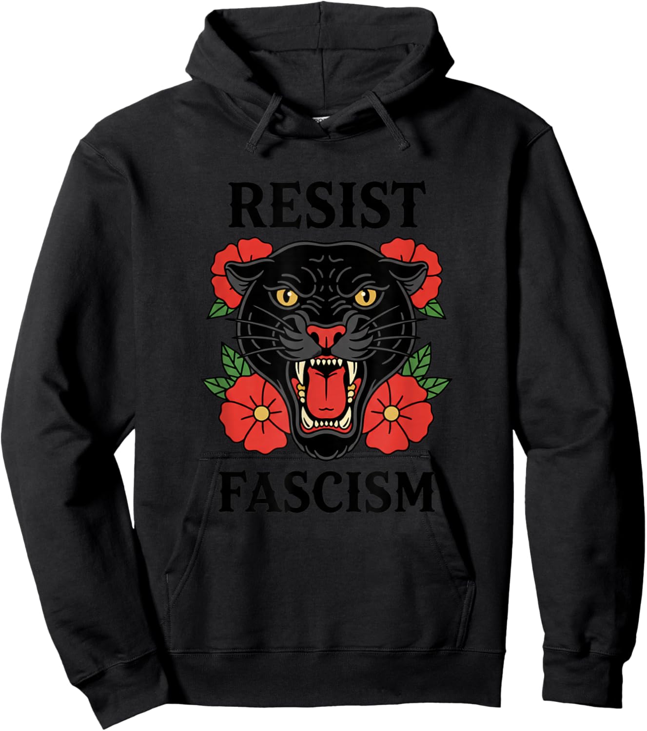 Resist Fascism Panther Political Protest Activist Hoodie - Hoodie | Black
