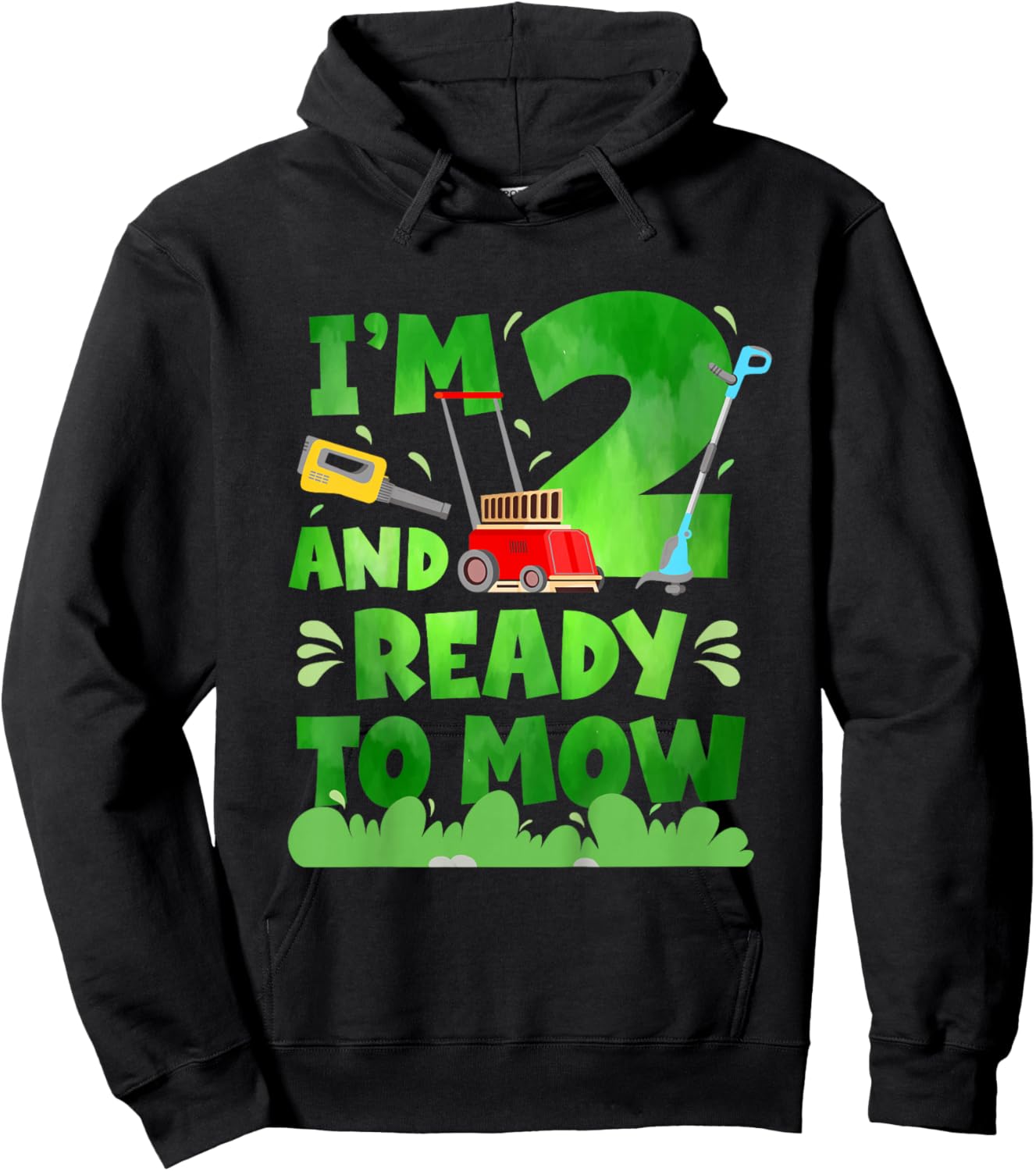 2nd Lawn Mowing Birthday 2 Year Old Lawn Mower Hoodie - Hoodie | Black