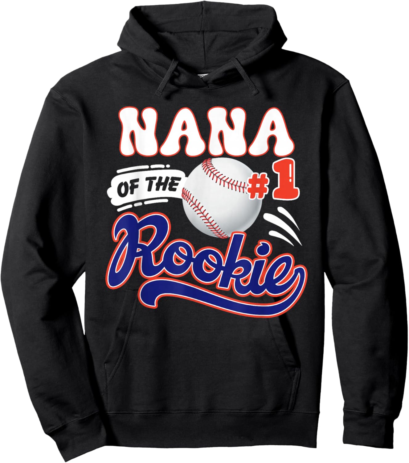 Nana Rookie of Year 1st Birthday Baseball Theme Matching Hoodie - Hoodie | Black