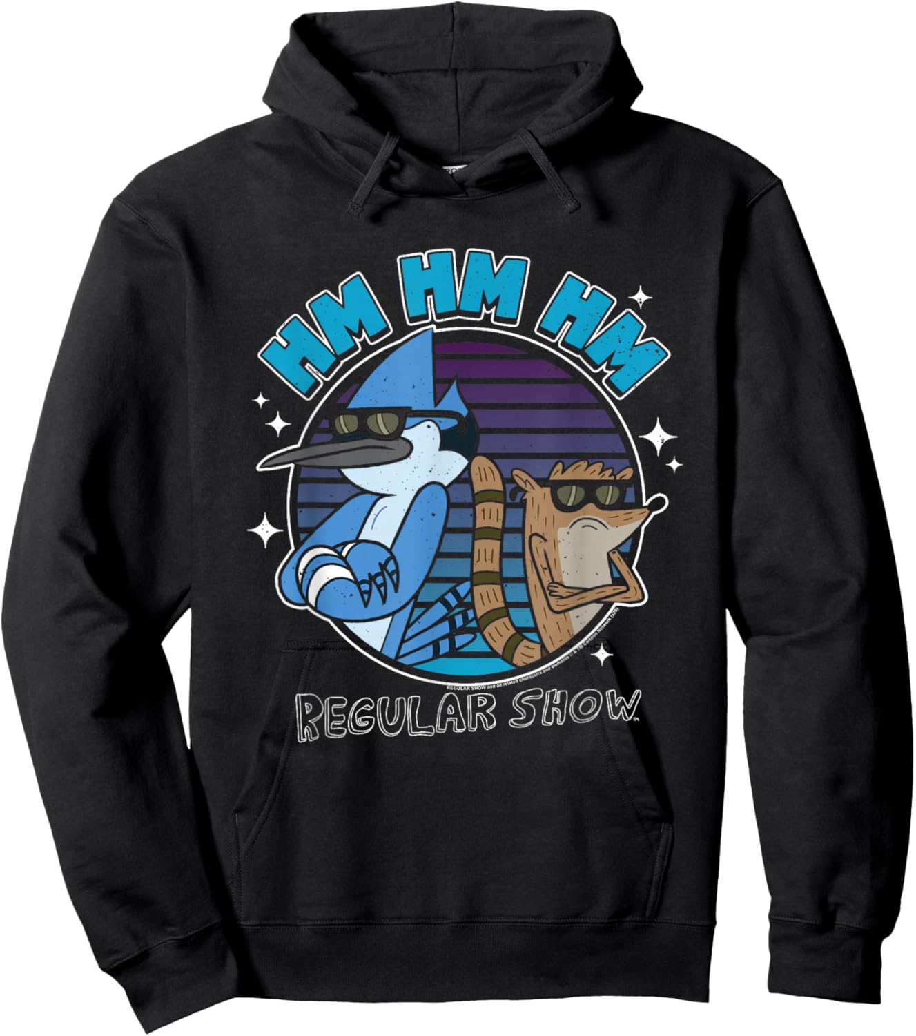 Regular Show Mordecai and Rigby Hm Hm Hm Funny Cartoon Hoodie - Hoodie | Black