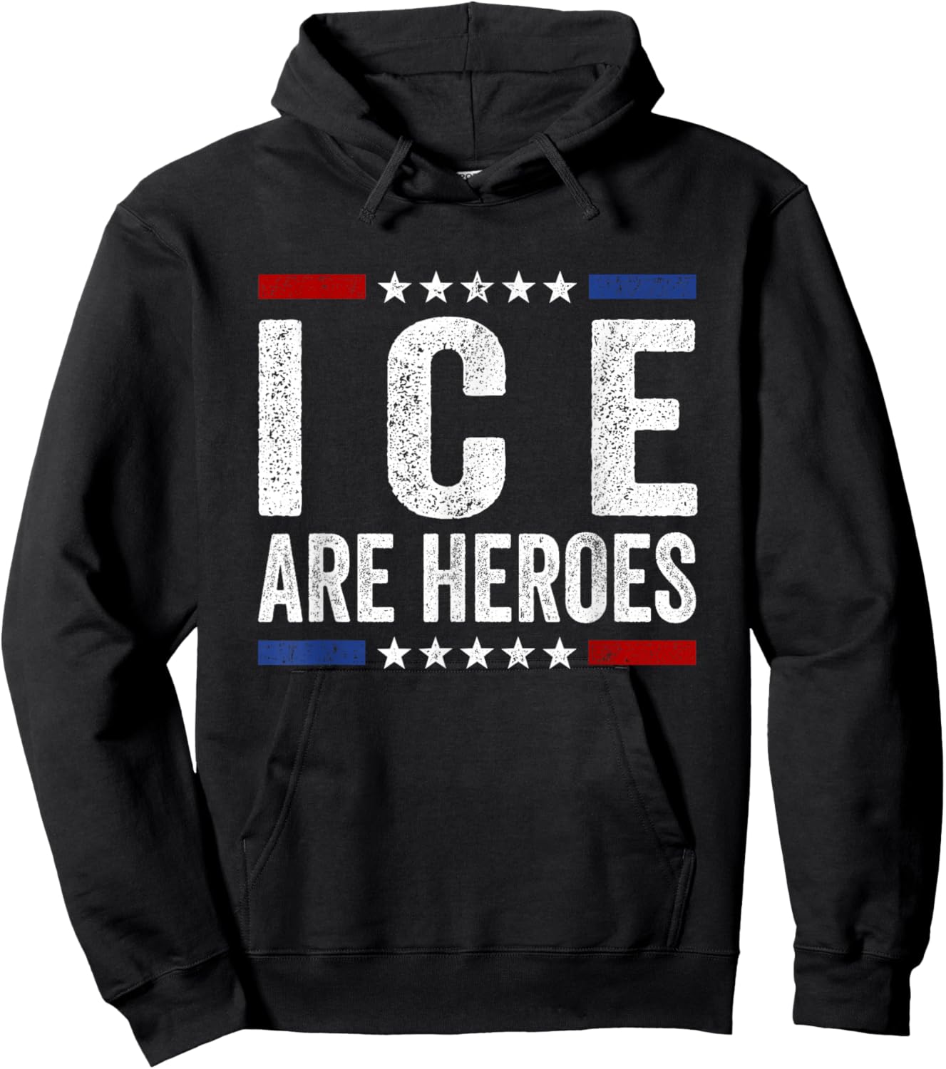 ICE are Heroes Vintage US Flag Funny Men Women Hoodie - Hoodie | Black