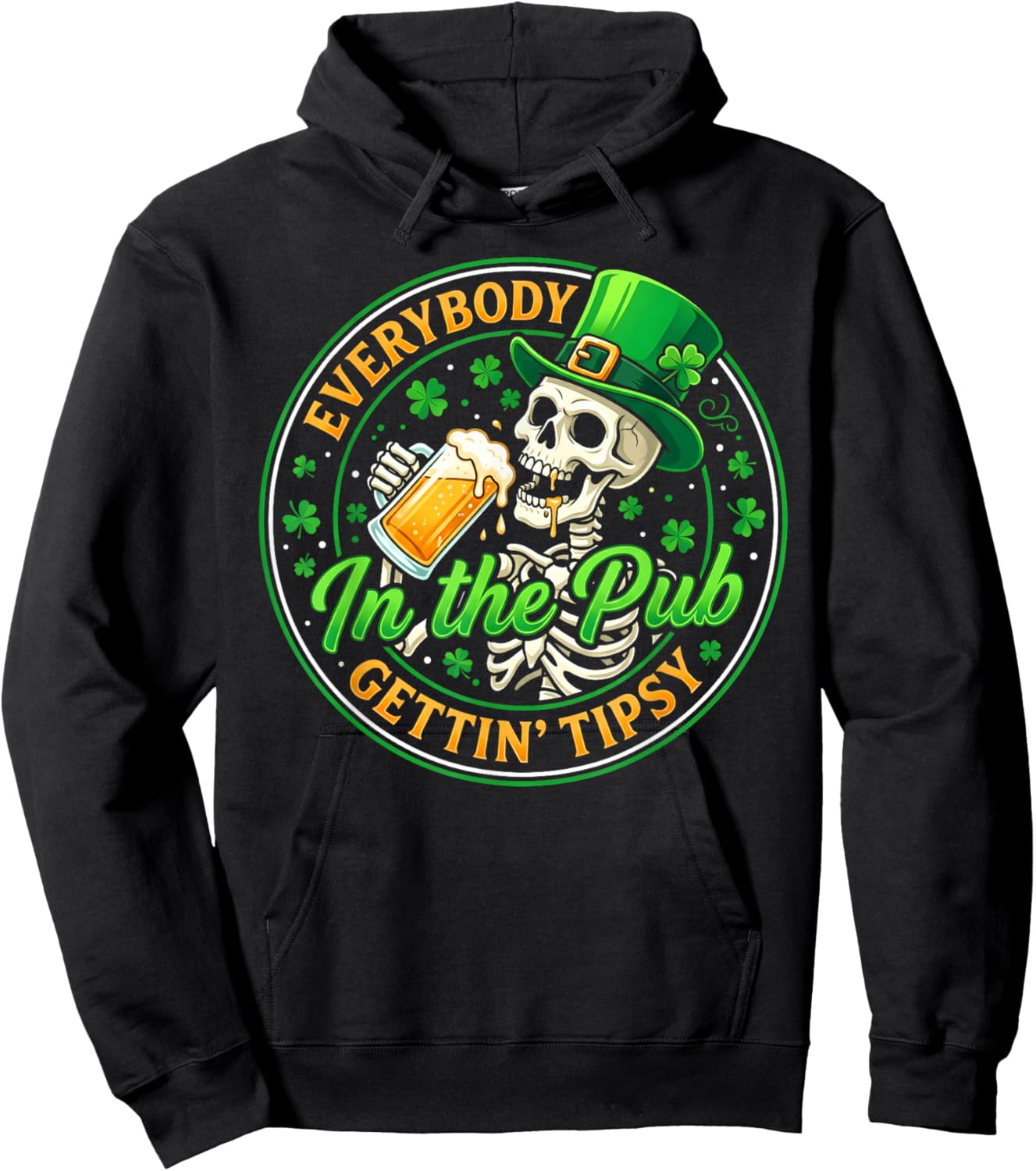 Everybody in The Pub Getting Tipsy St Patricks Day Hoodie - Hoodie | Black
