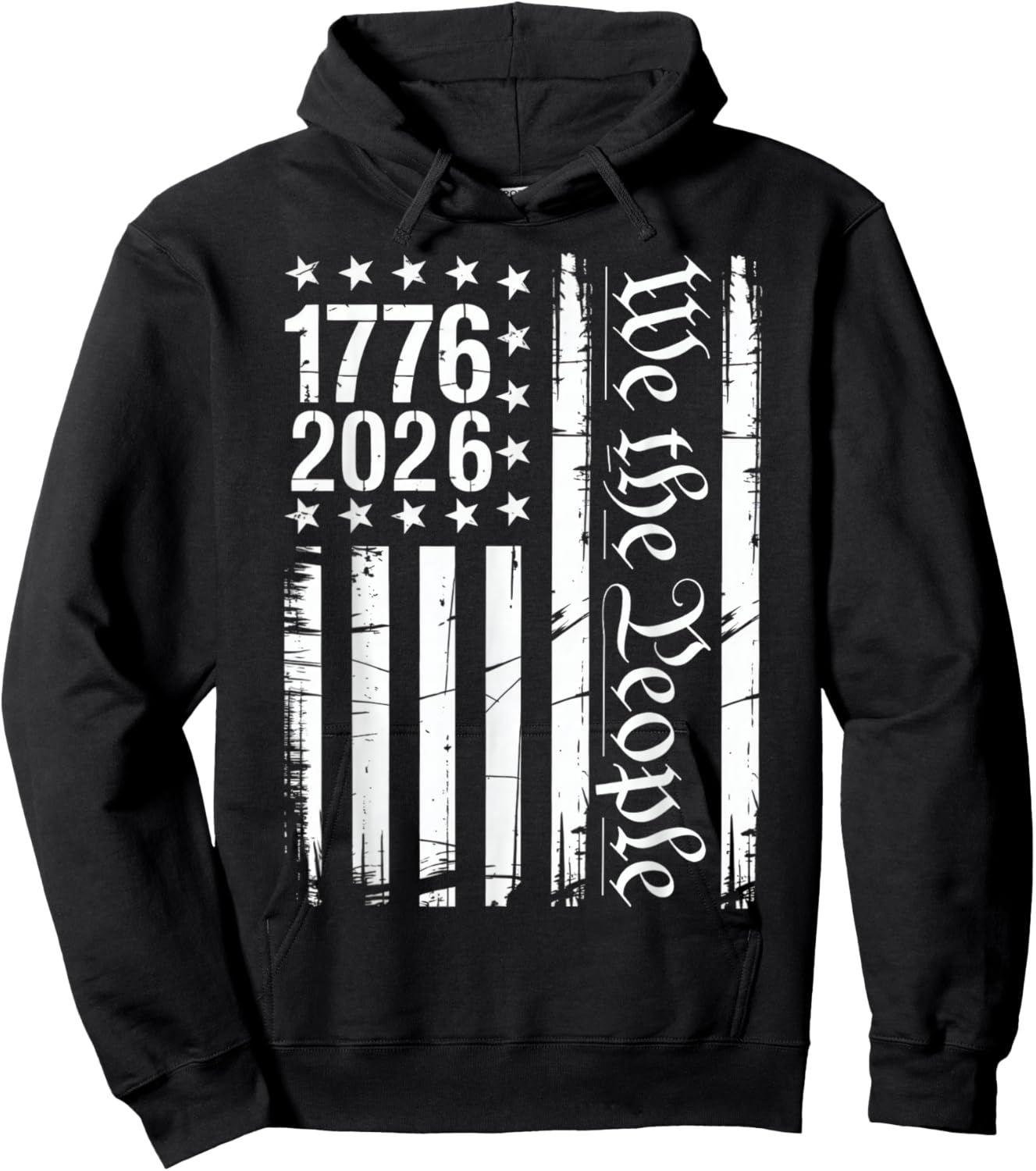 USA Flag Patriotic History 1776 2026 250th Anniversary Hoodie - Hoodie | Black