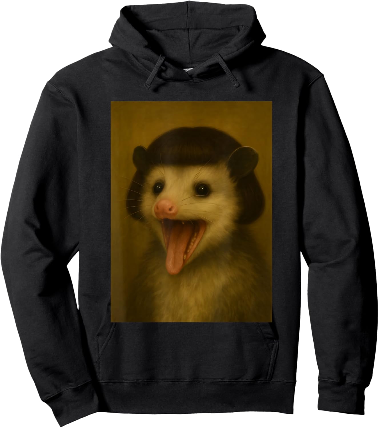 Funny Possum Bob Haircut Viral Meme Opossum Hoodie - Hoodie | Black