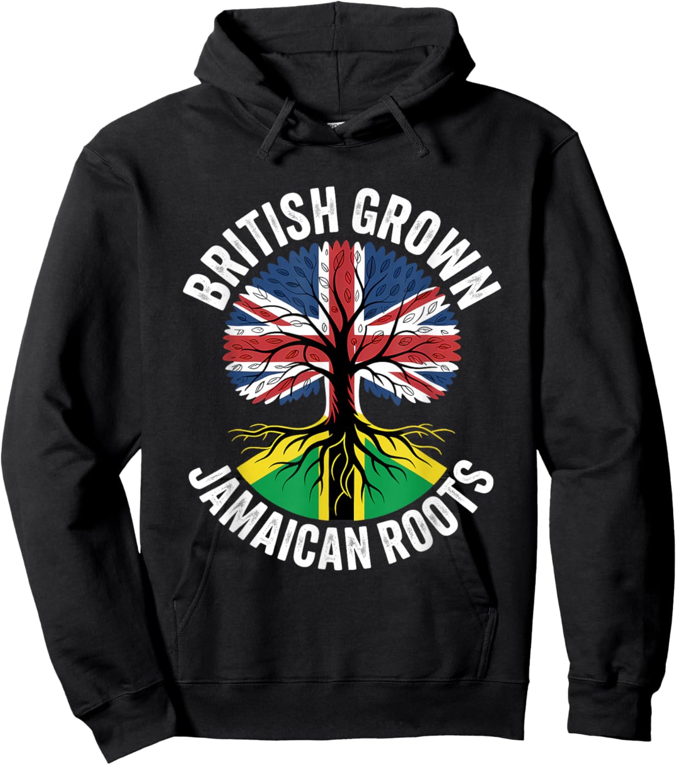 British Grown Jamaican Roots UK Jamaica Hoodie - Hoodie | Black