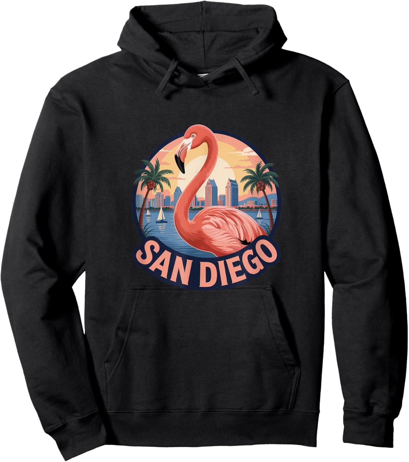 San Diego Flamingo Cute Animal City Zoo My Hoodie - Hoodie | Black