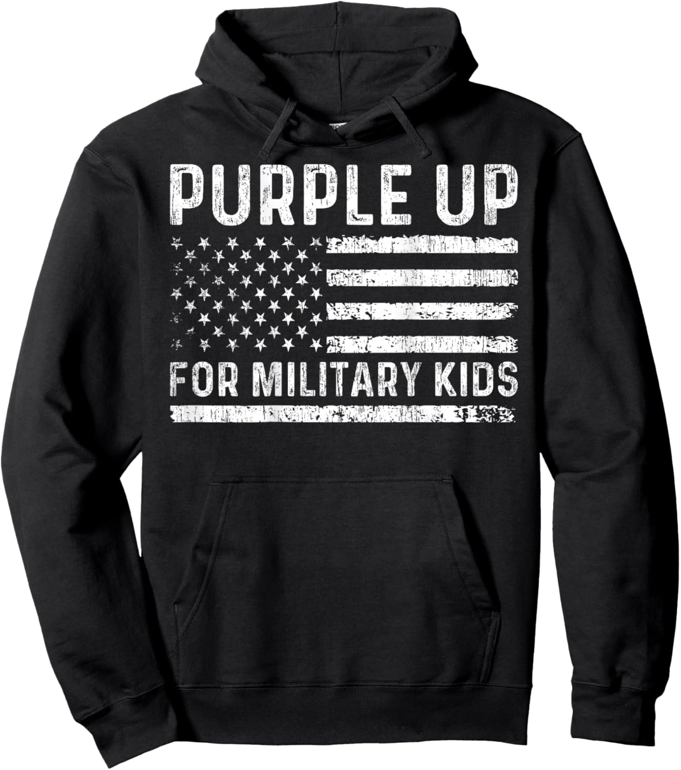 Purple Up for Military Kids - Month Military Child (Back) Hoodie - Hoodie | Black
