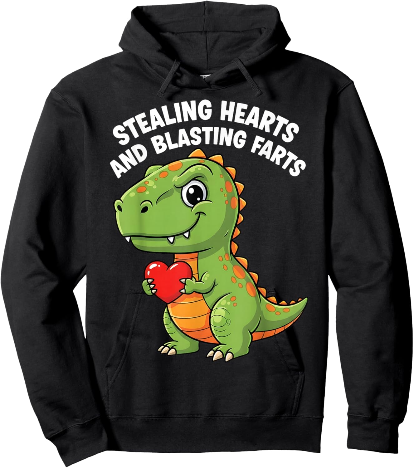 Stealing Hearts Blasting Farts Funny Toddler Dinosaur T-Rex Hoodie - Hoodie | Black