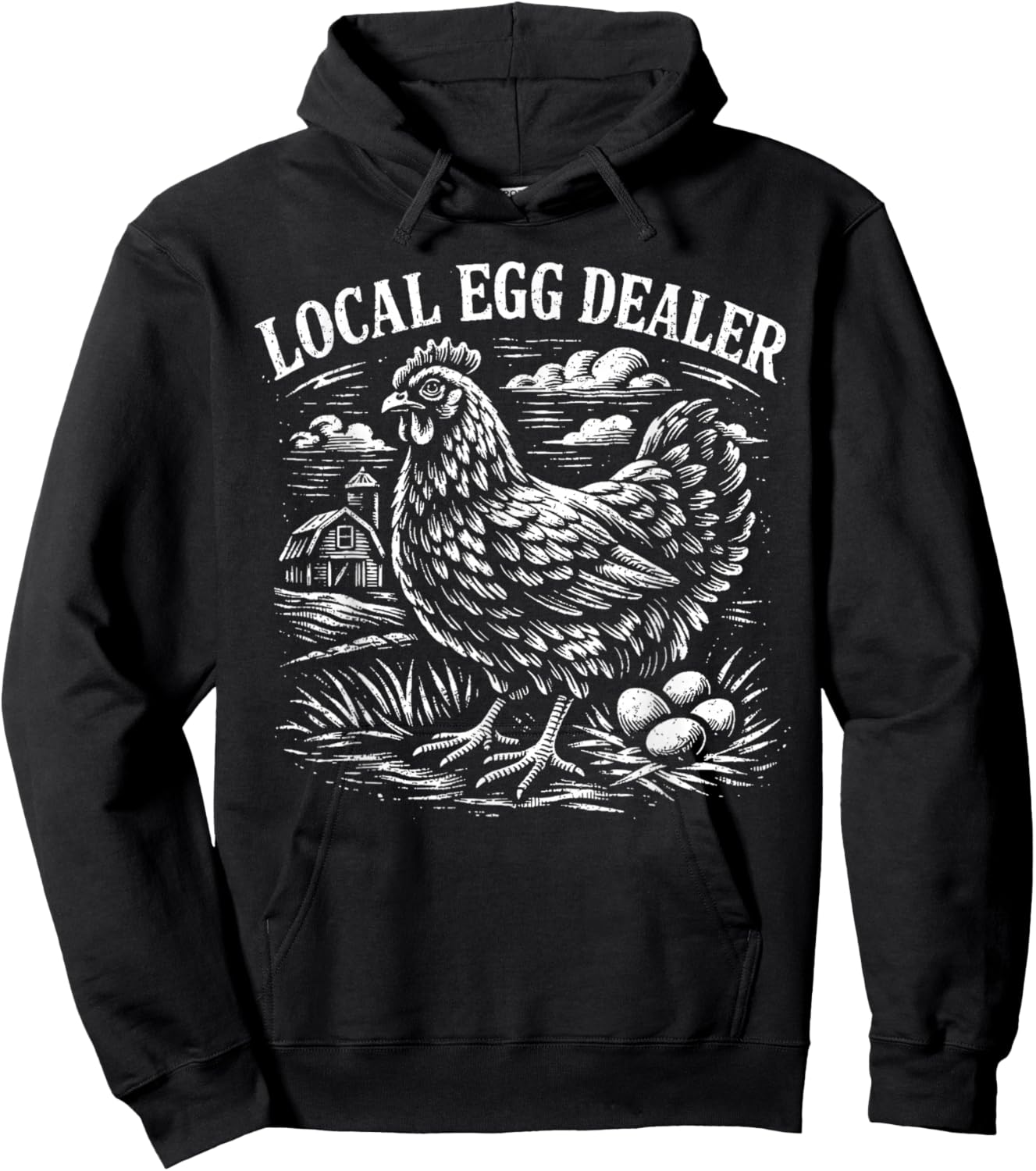 Local Egg Dealer Funny Chicken Farm Vintage Easter Hoodie - Hoodie | Black