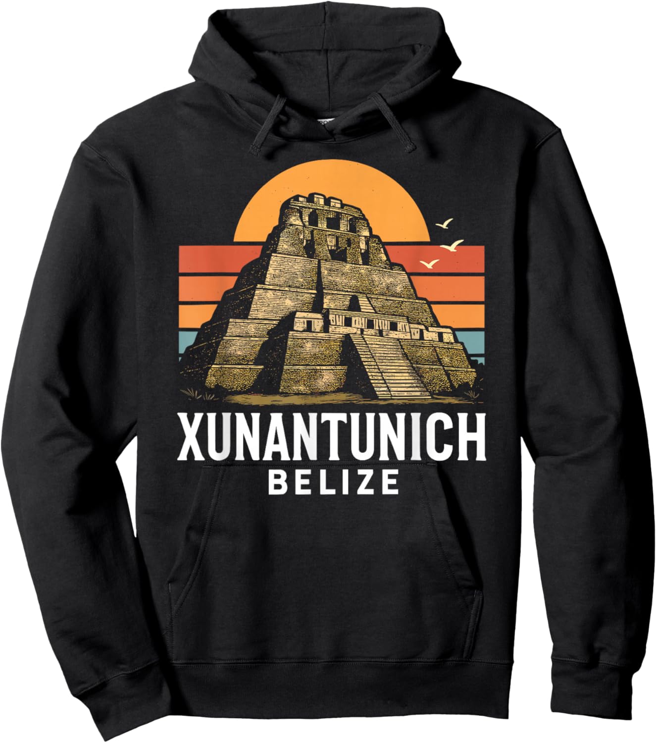 Xunantunich Belize Maya Temple Travel Central America Tikal Hoodie - Hoodie | Black