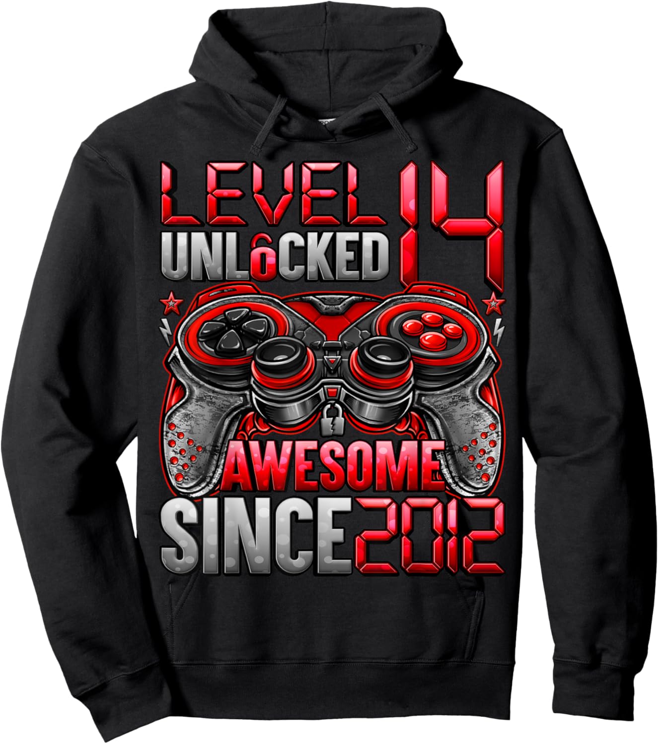 Level 14 Unlocked 14 Year Old Gifts Boys 14th Birthday Boy Hoodie - Hoodie | Black