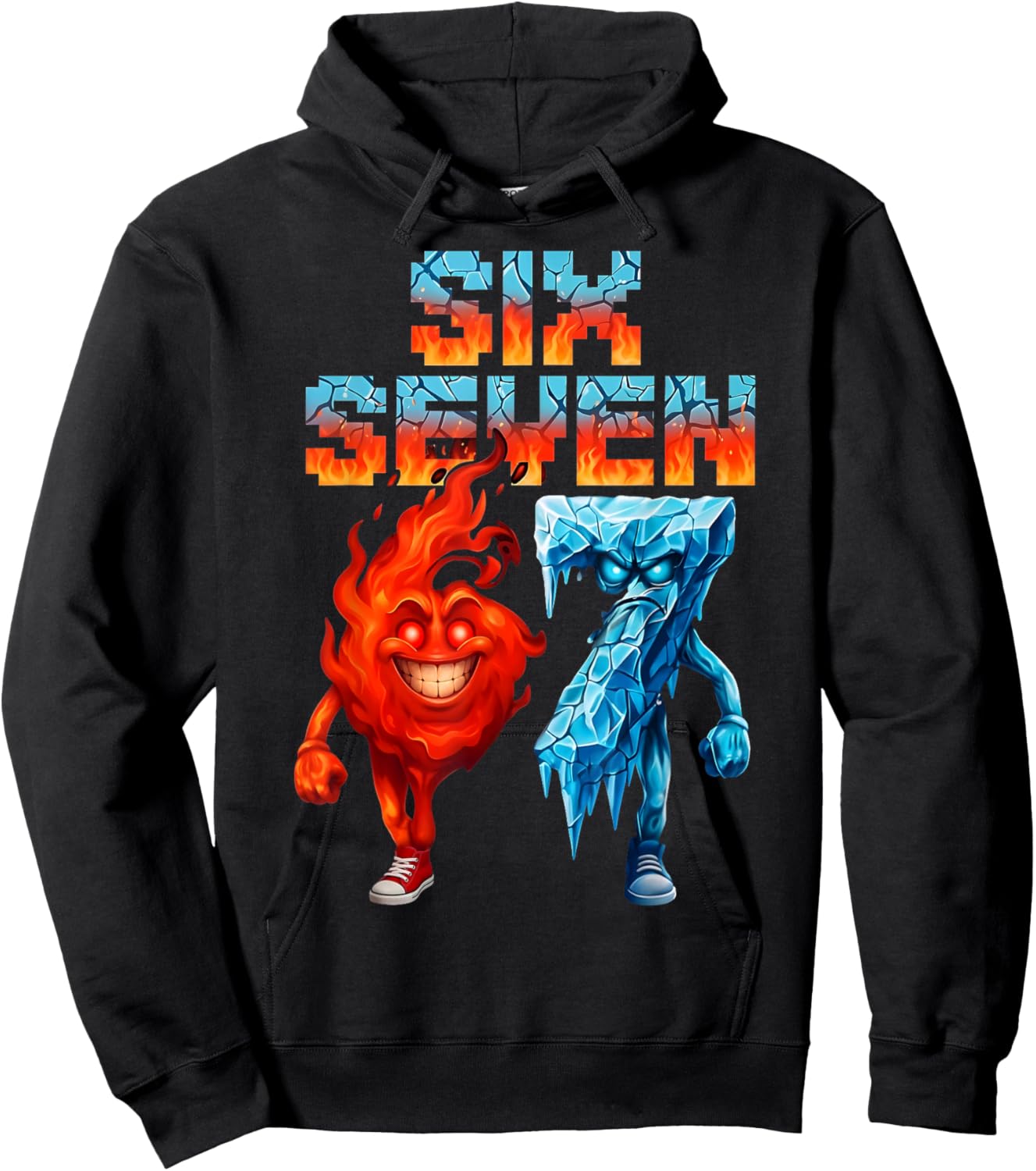 Funny Six Seven 67 Brainrot Meme Gift Teen Boys Kids Hoodie - Hoodie | Black