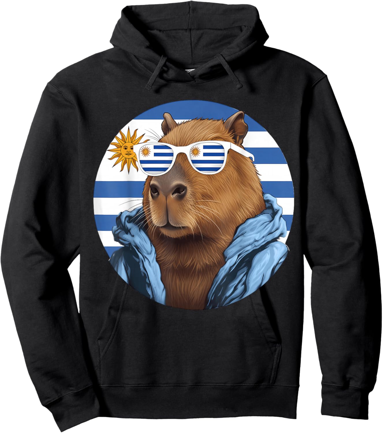 Uruguay Flag Capybara Uruguayan Roots Hoodie - Hoodie | Black