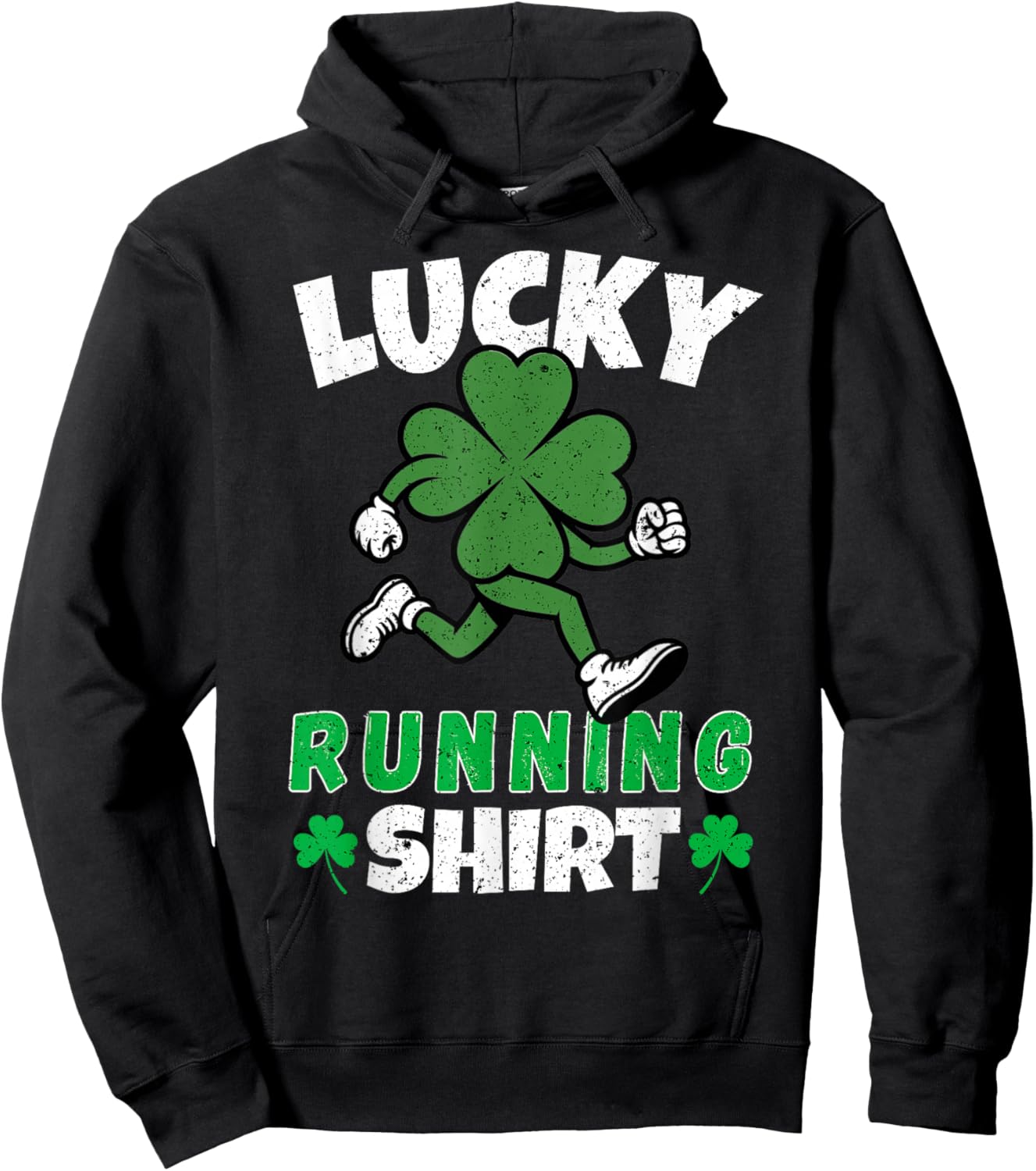 Funny Lucky Running Irish Shamrock St Patricks Day 5k Run Hoodie - Hoodie | Black