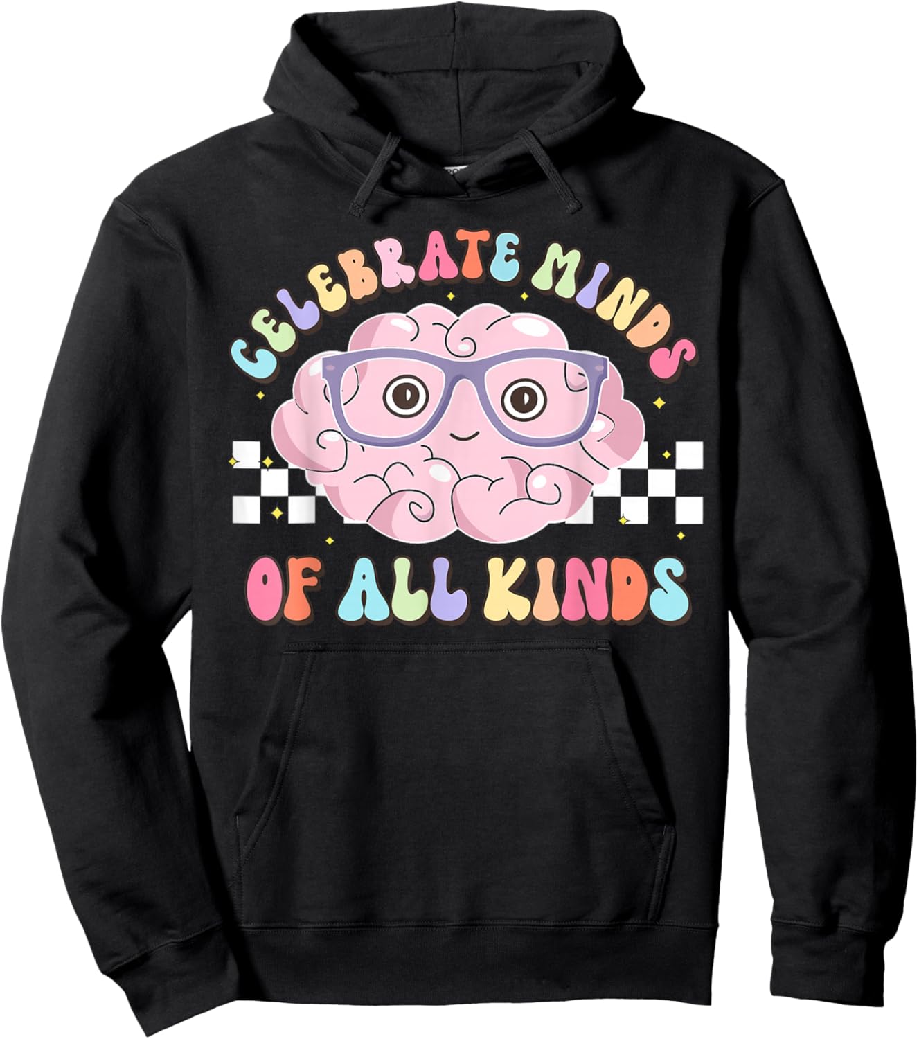 Celebrate Minds of All Kinds Brain Autism Awareness Autistic Hoodie - Hoodie | Black