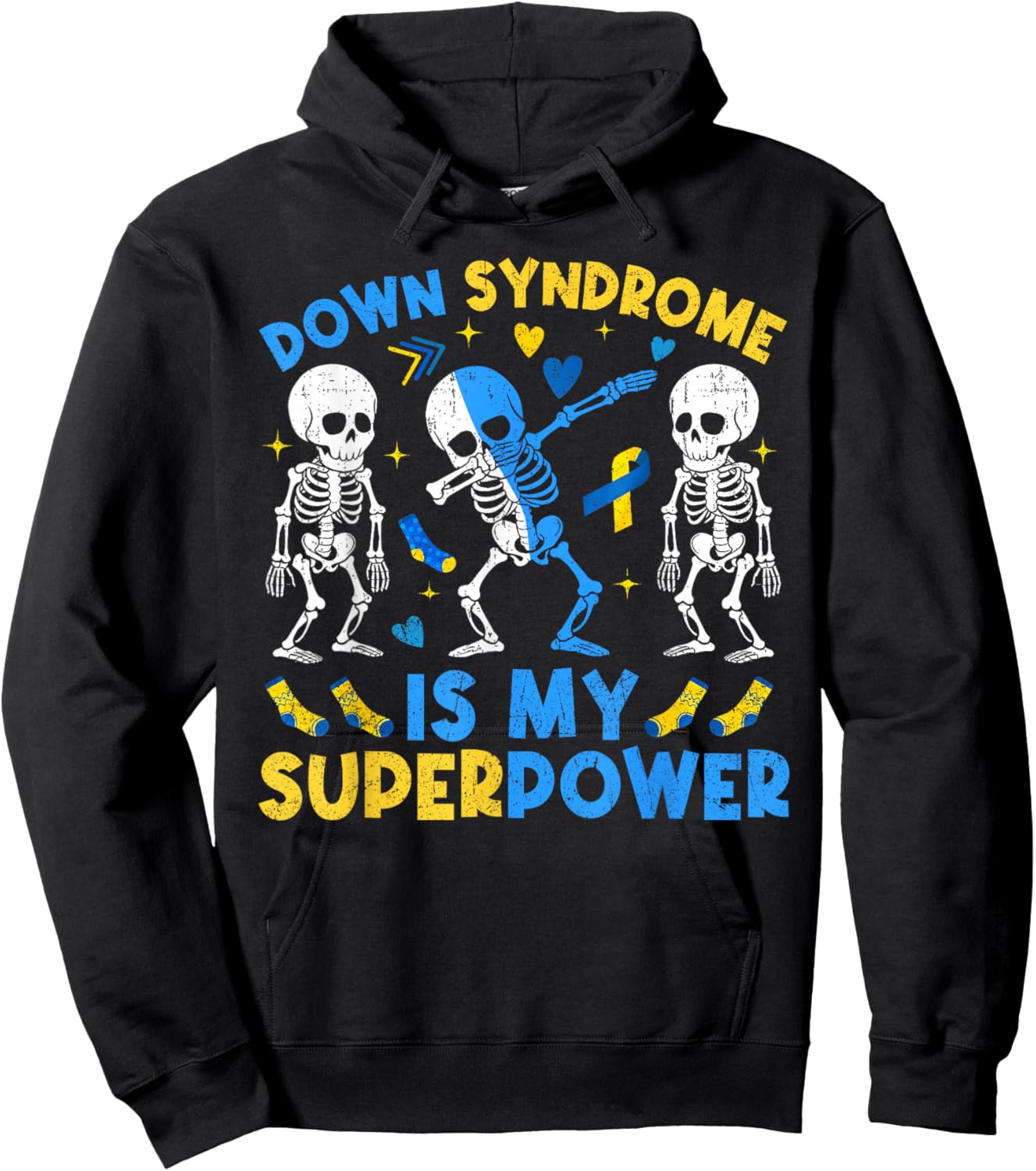 Down Syndrome Awareness Chromosome Superpower Boy Girl Kid Hoodie - Hoodie | Black
