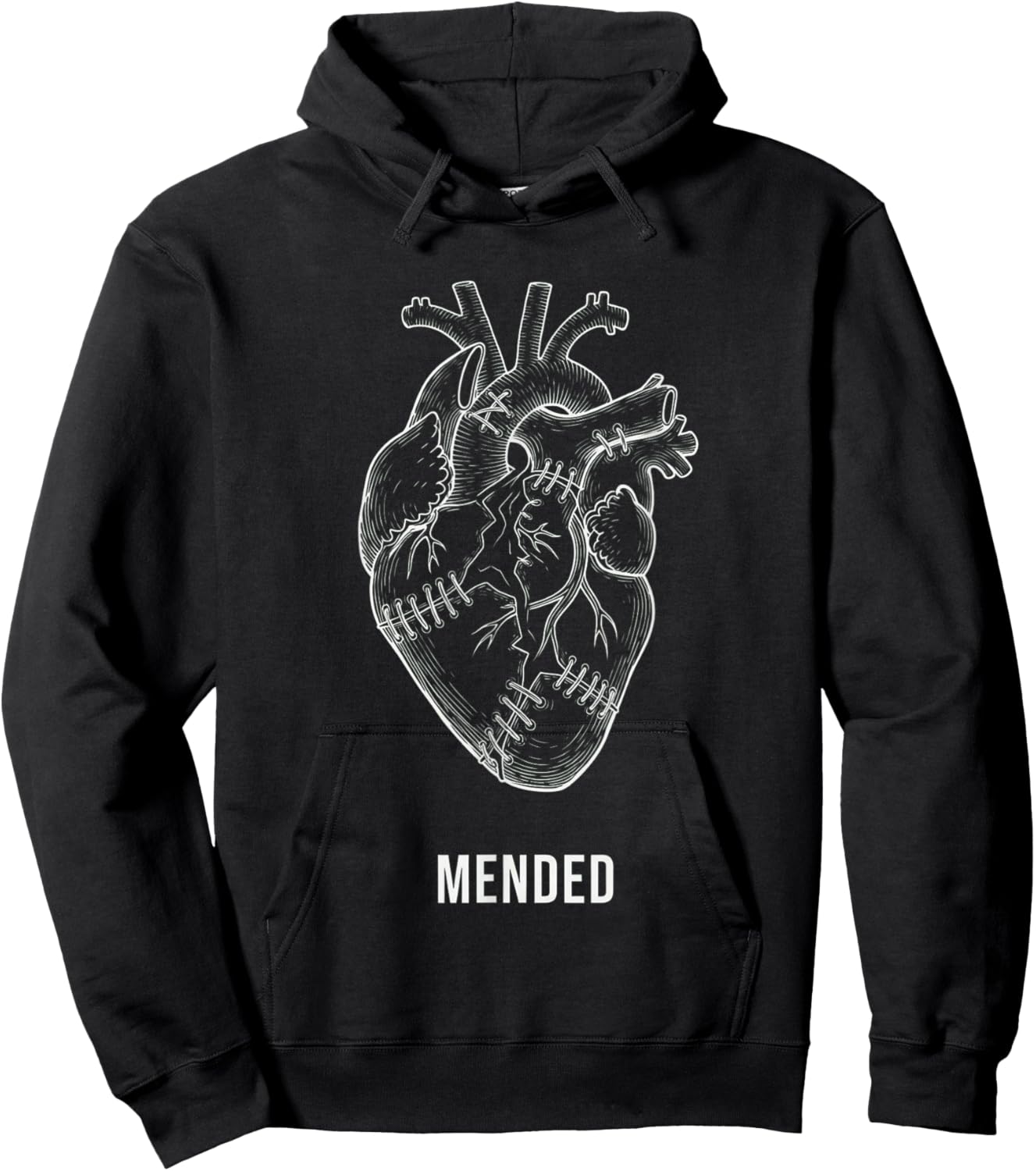LyricLyfe- Shirt-Achy Breaky Heart-Mended Heart Hoodie - Hoodie | Black