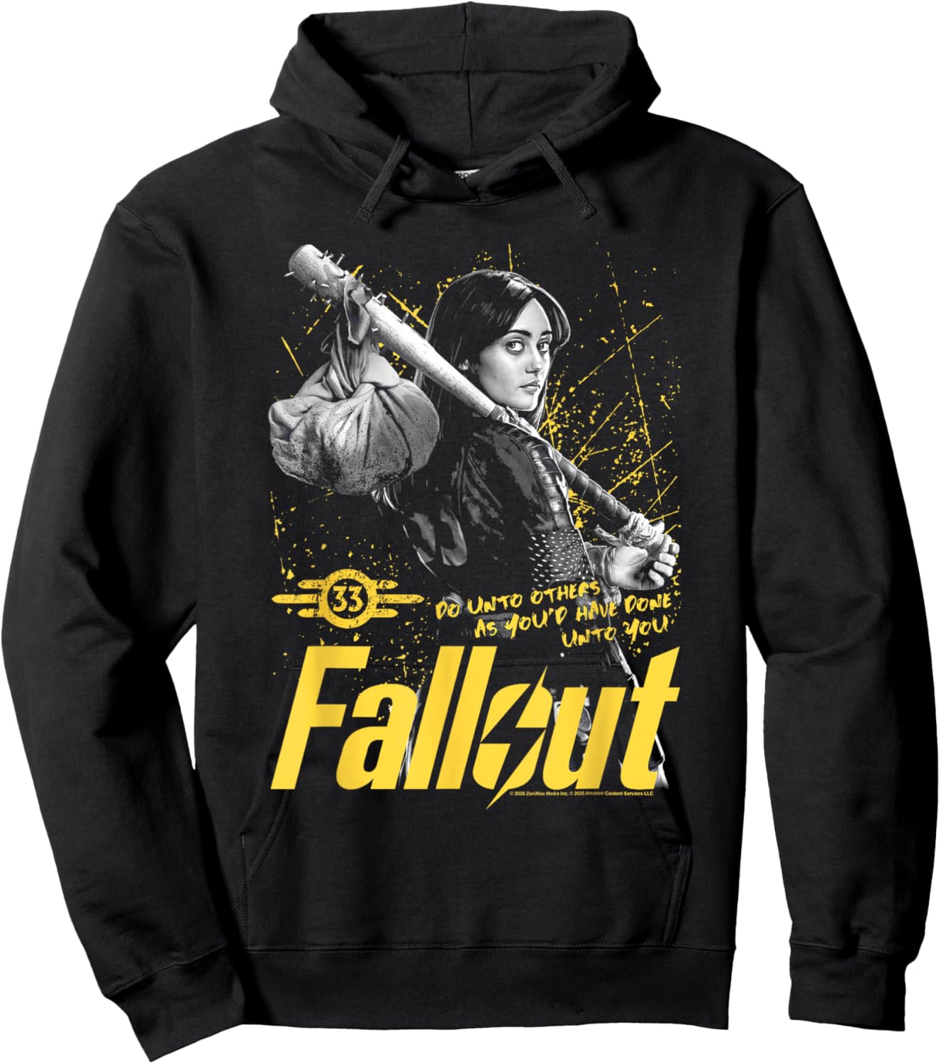 Fallout TV Series Lucy Do Unto Others Baseball Bat Gamer Hoodie - Hoodie | Black